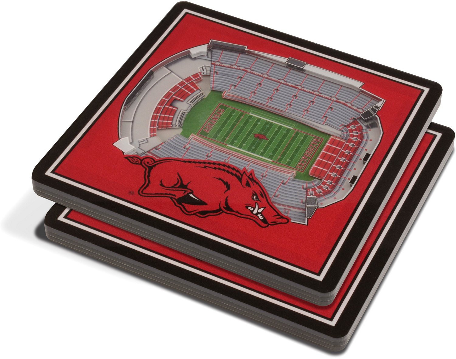 YouTheFan University of Arkansas 3-D StadiumViews Coasters 2-Pack