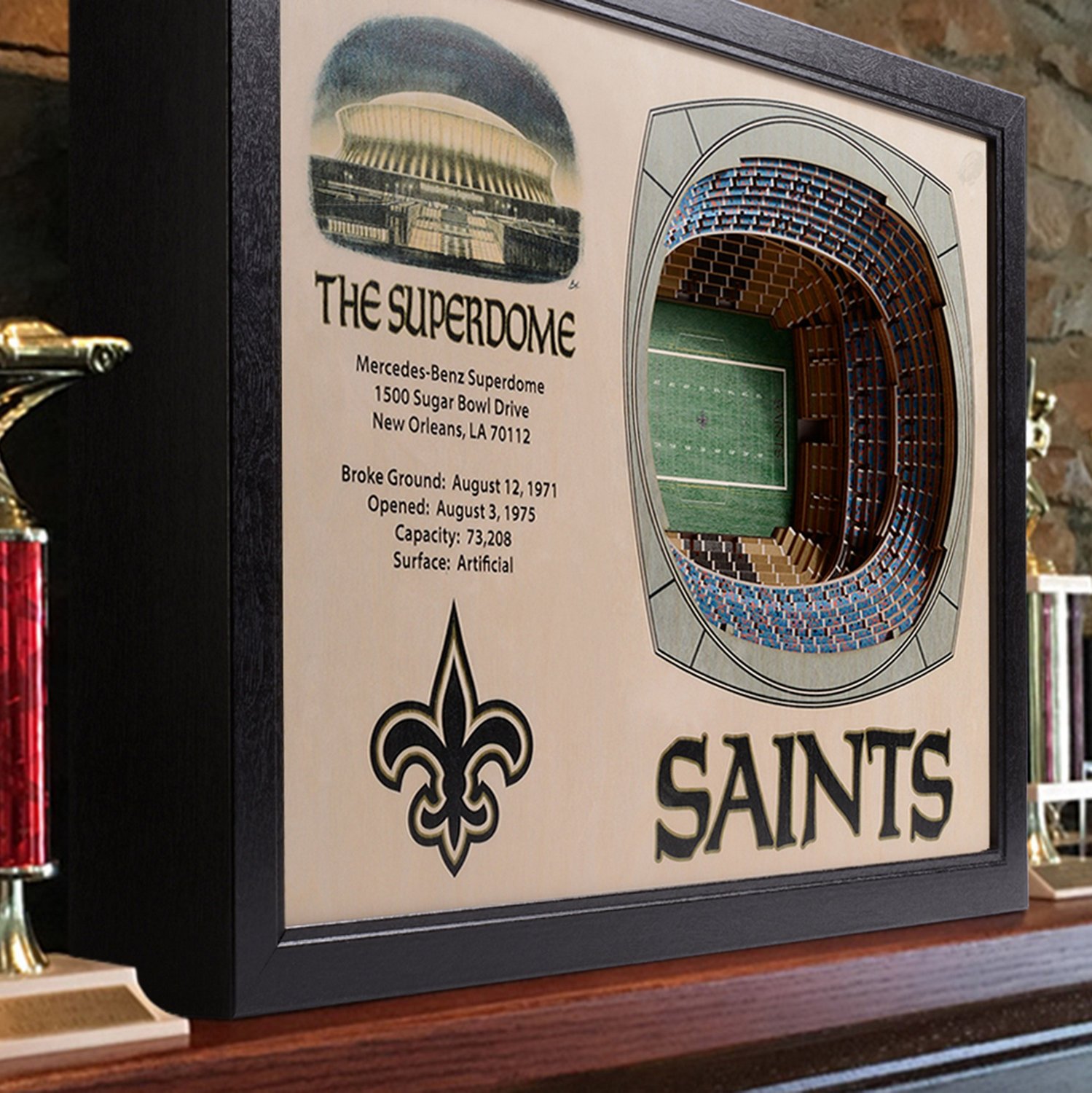 YouTheFan New Orleans Saints 25-Layer 3-D Stadium Wall Art                                                                       - view number 2