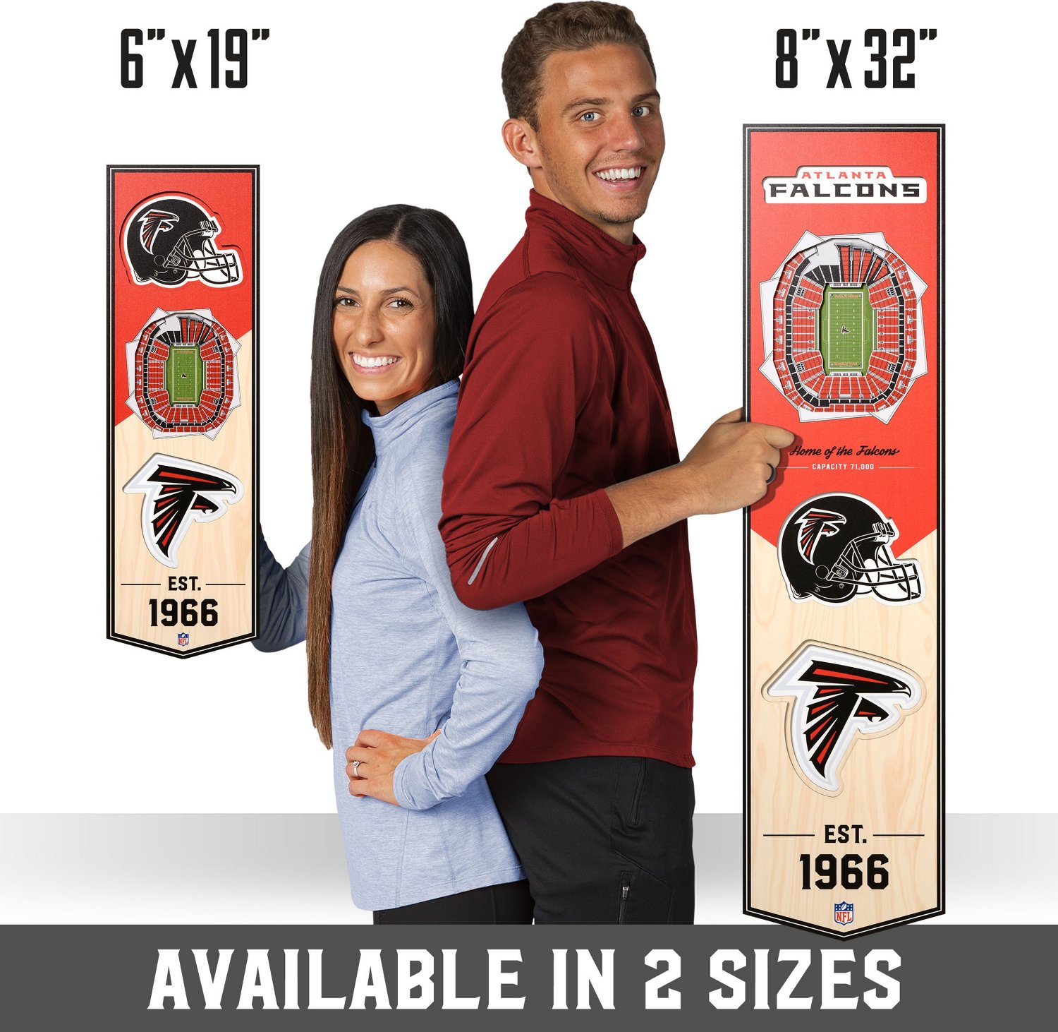 YouTheFan Atlanta Falcons 6" x 19" 3-D Stadium Banner                                                                            - view number 7