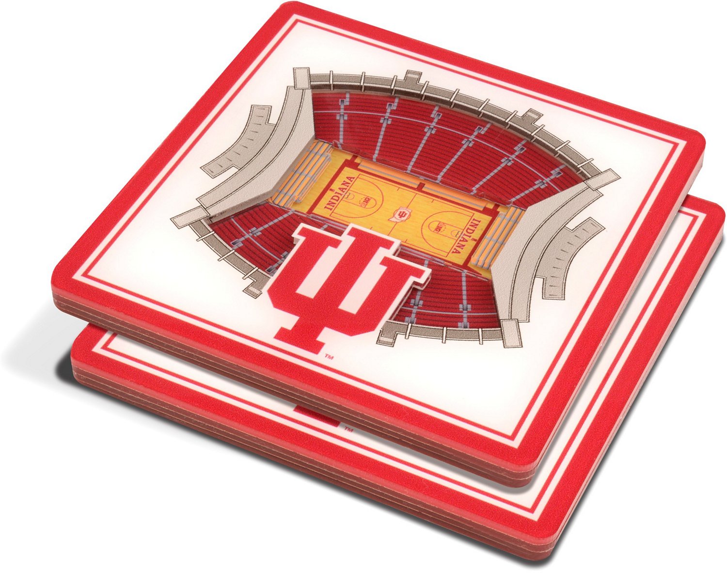 YouTheFan Indiana University 3-D StadiumViews 2-Piece Coaster Set