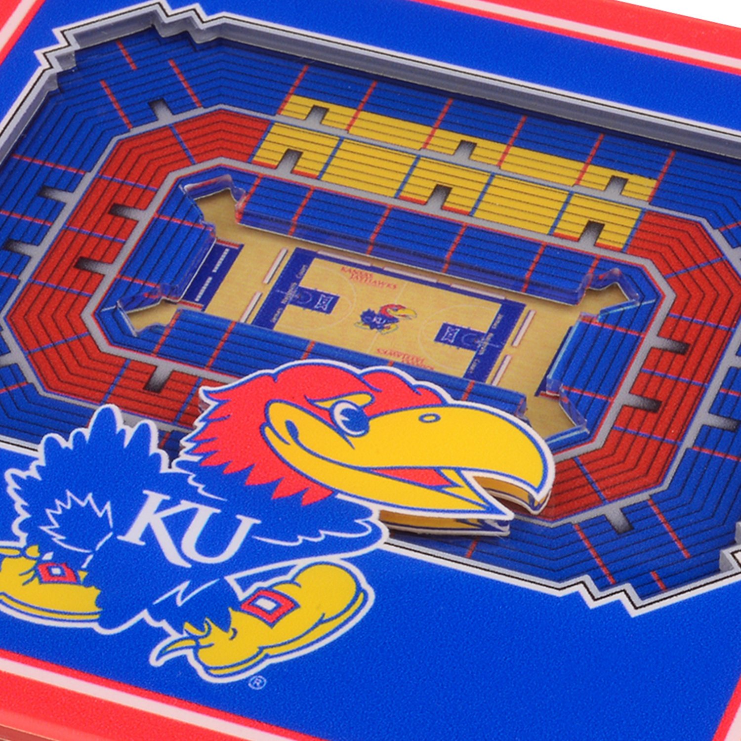 YouTheFan University of Kansas 3-D StadiumViews 2-Piece Coaster Set - view number 2