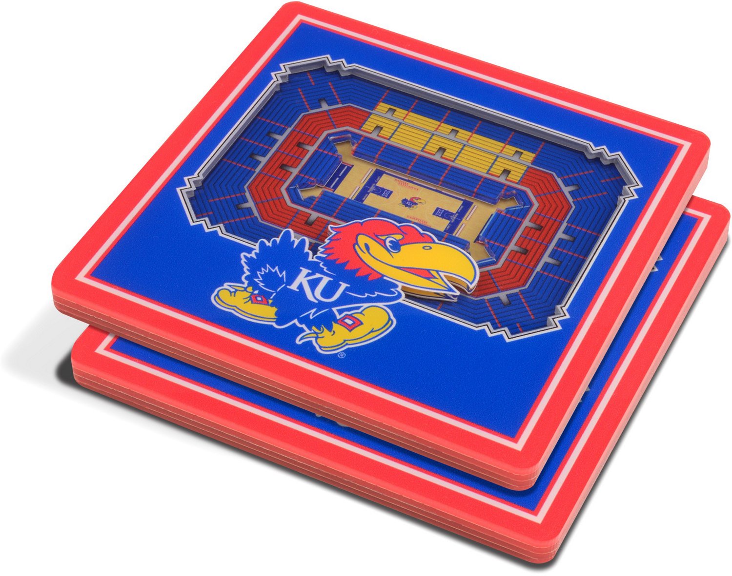 YouTheFan University of Kansas 3-D StadiumViews 2-Piece Coaster Set