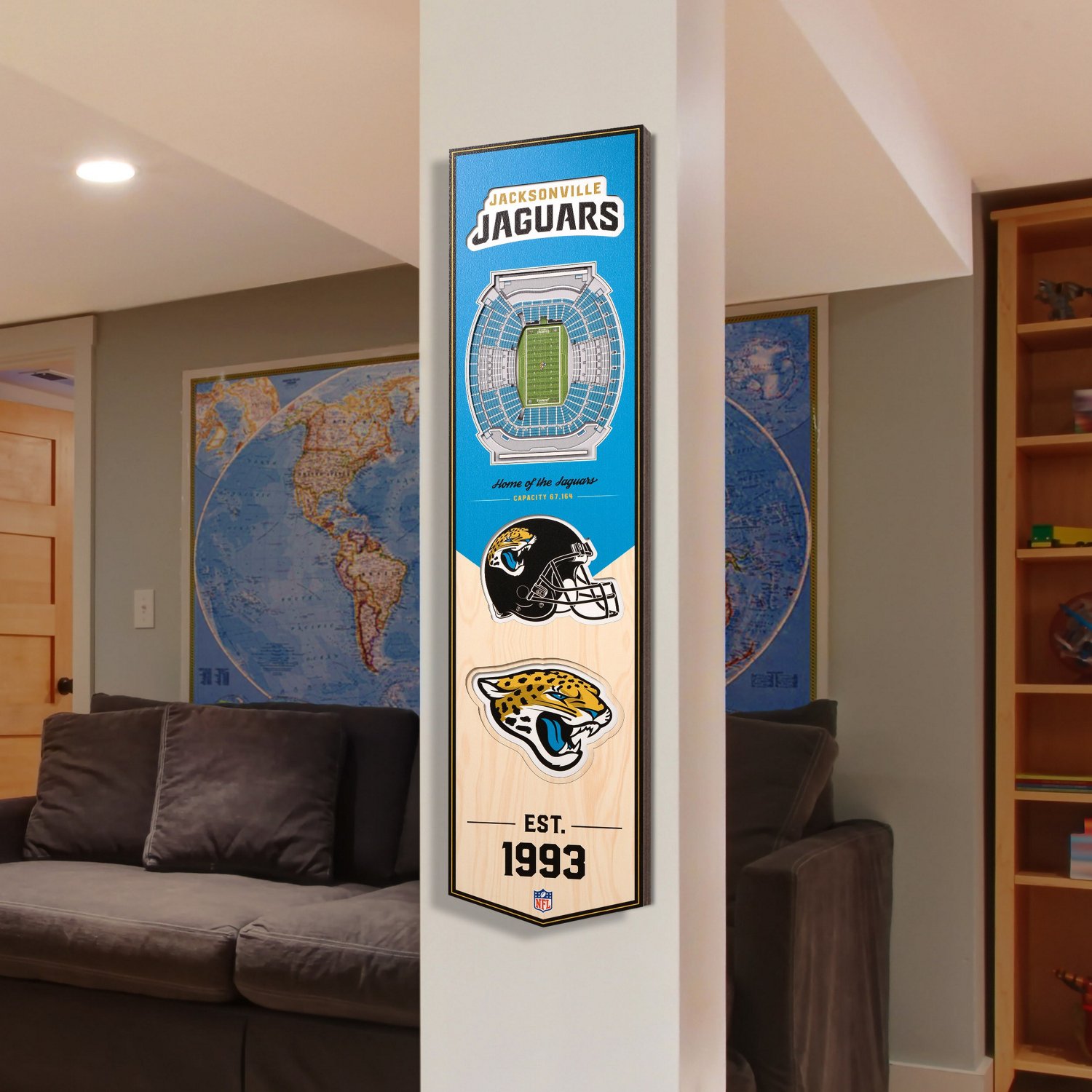 YouTheFan Jacksonville Jaguars 8 in x 32 in 3-D Stadium Banner                                                                   - view number 2