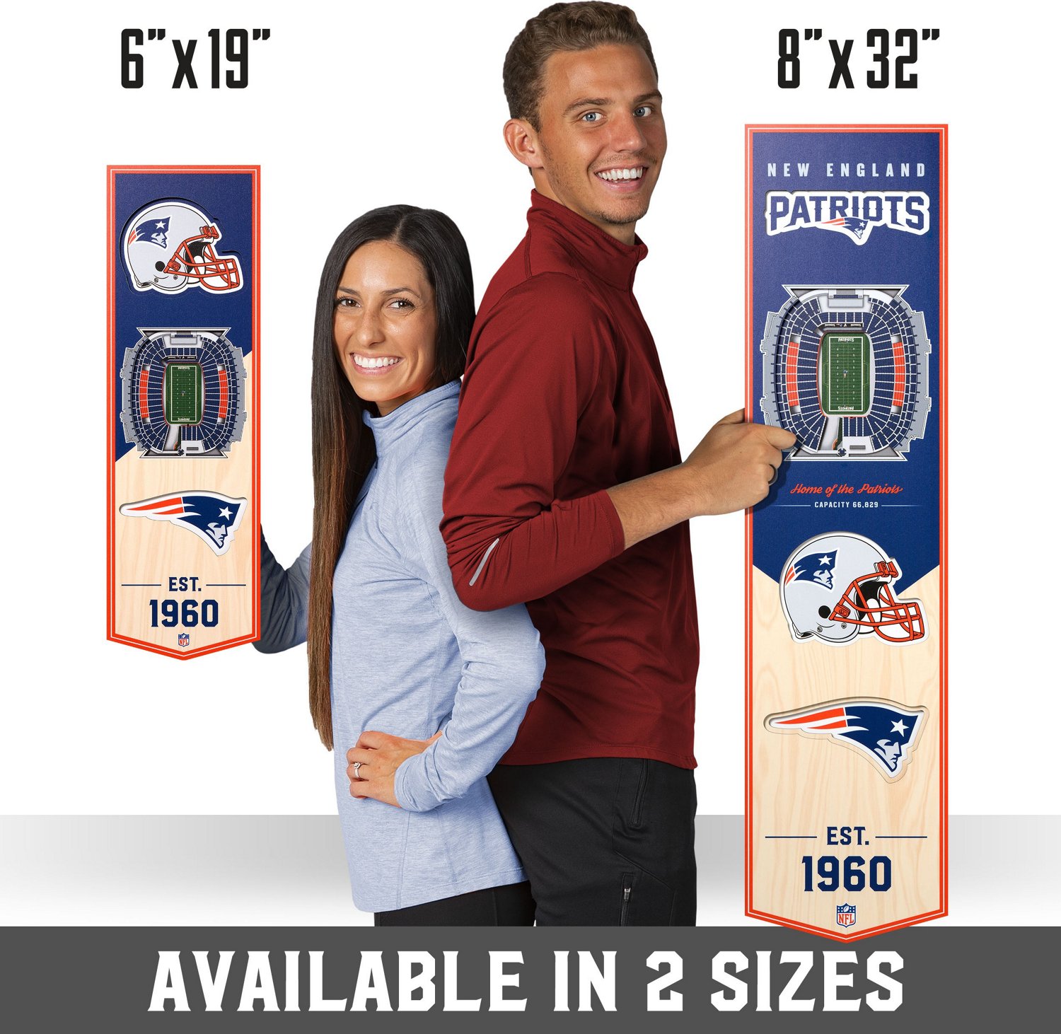 YouTheFan New England Patriots 8 in x 32 in 3-D Stadium Banner                                                                   - view number 7