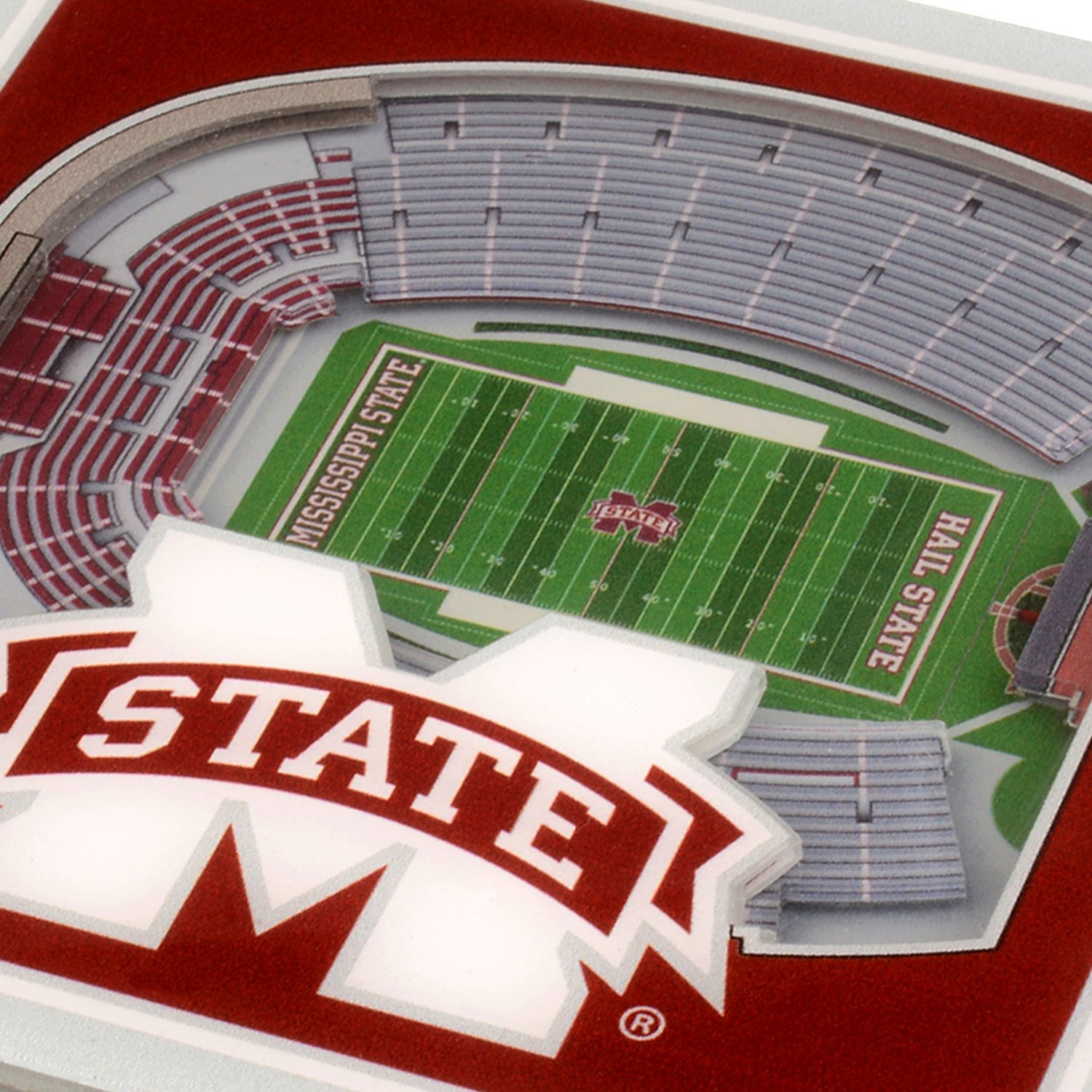 YouTheFan Mississippi State University 3-D StadiumViews 2-Piece Coaster Set