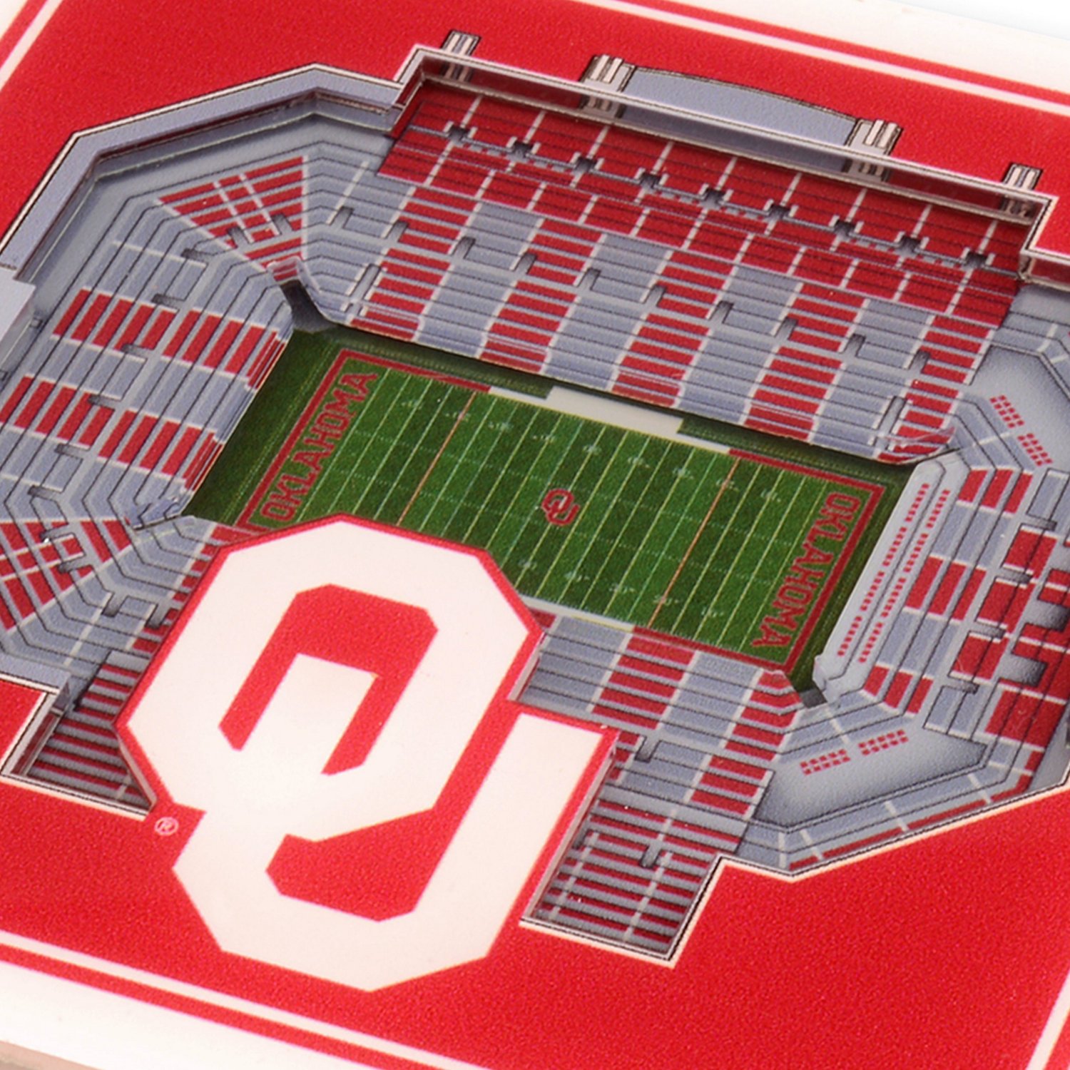 YouTheFan University of Oklahoma 3-D StadiumViews 2-Piece Coaster Set