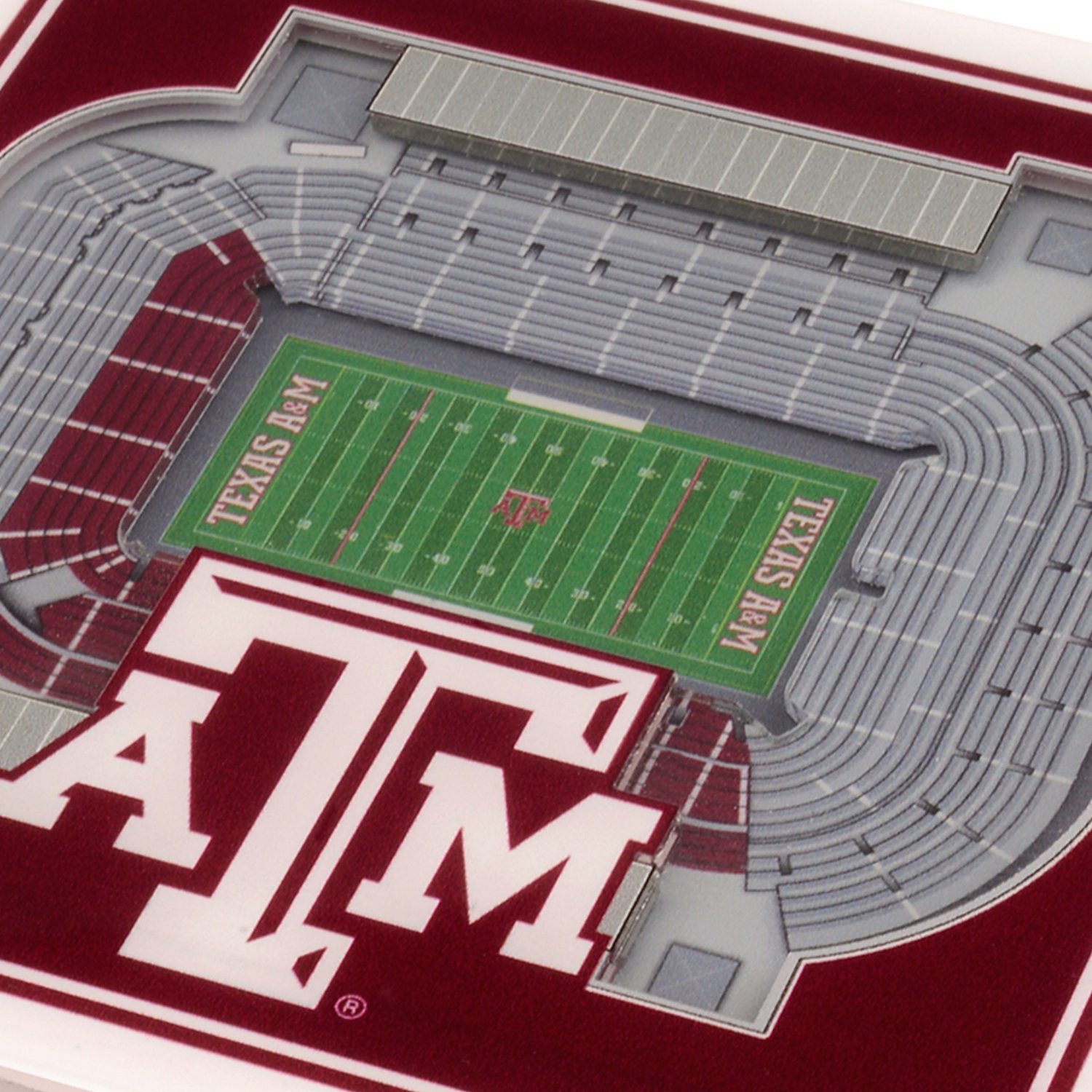 YouTheFan Texas A&M University 3-D Stadium Views 2-Piece Coaster Set