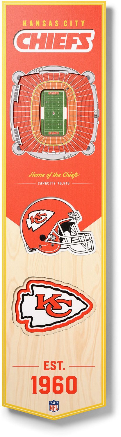 YouTheFan Kansas City Chiefs 8" x 32" 3-D Stadium Banner