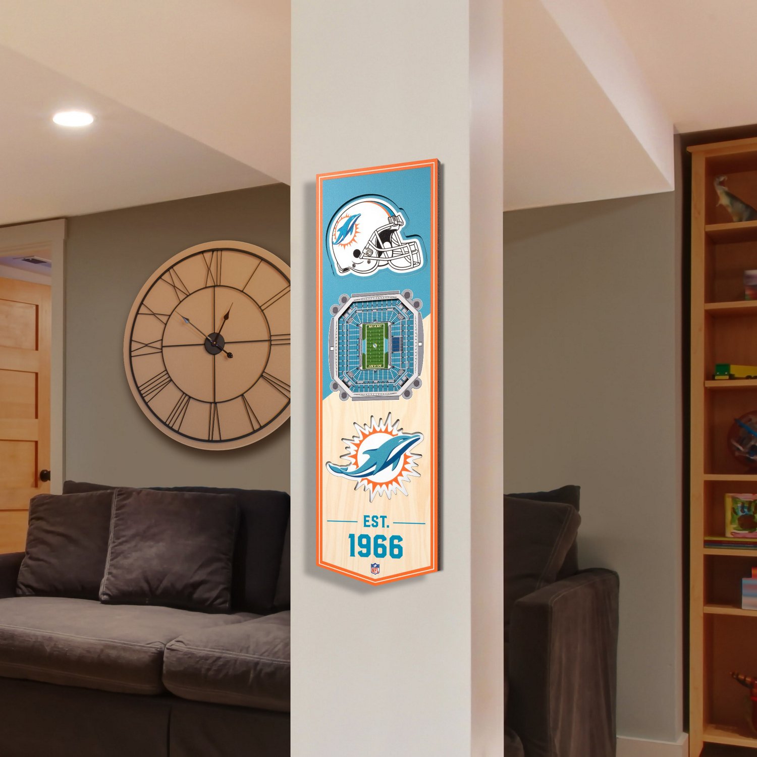 YouTheFan Miami Dolphins 6" x 19" 3-D Stadium Banner                                                                             - view number 2