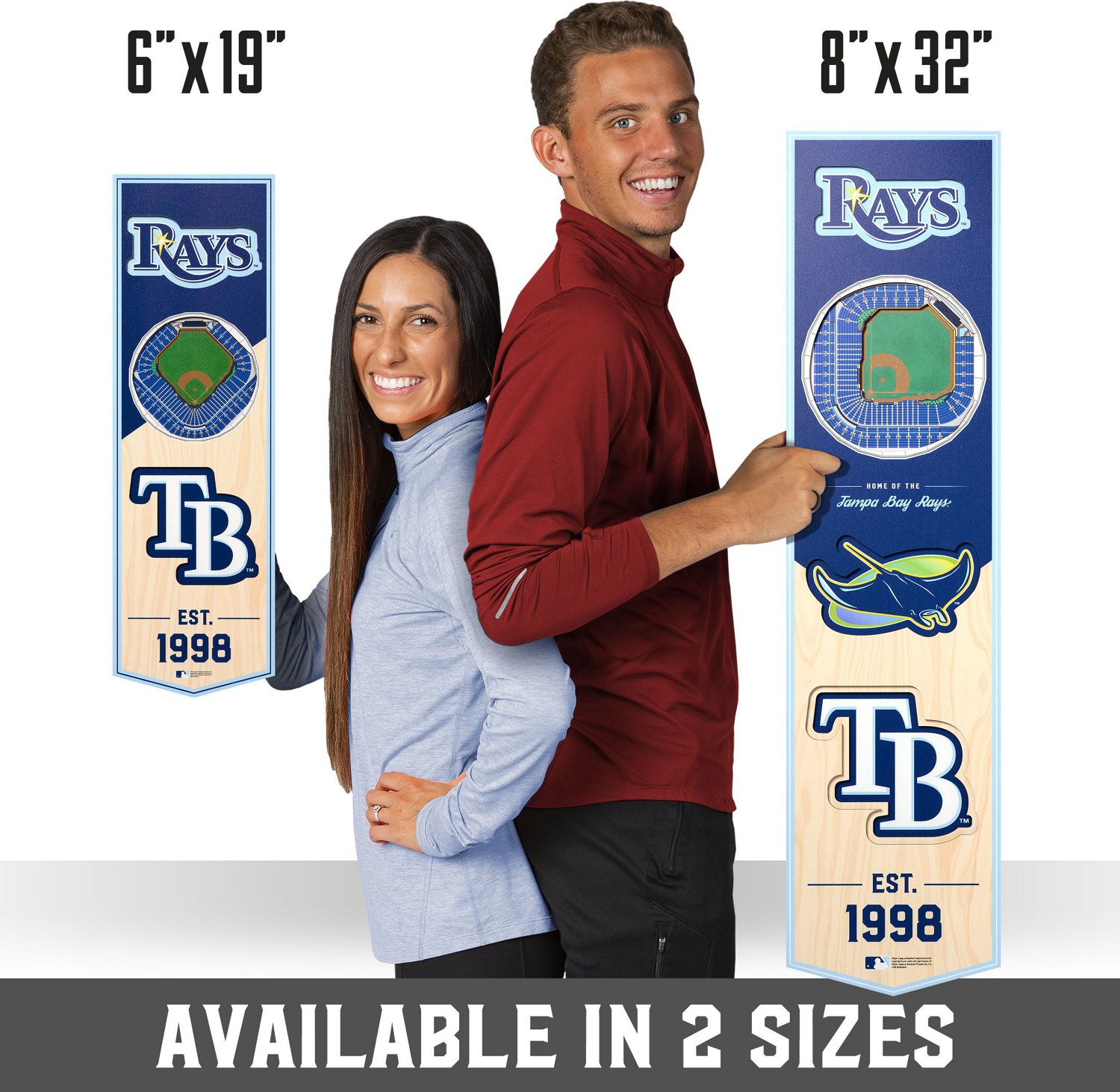 YouTheFan Tampa Bay Rays 8 x 32 in 3-D Stadium Banner - view number 7