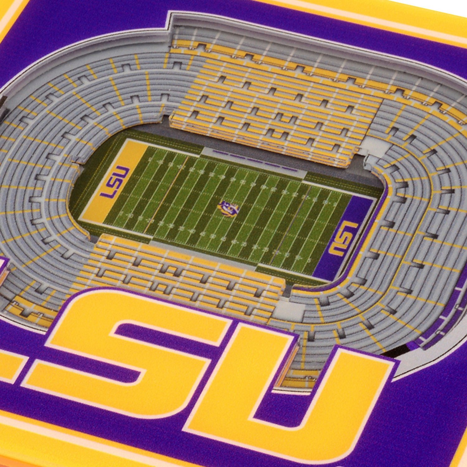 YouTheFan Louisiana State University 3-D StadiumViews 2-Piece Coaster Set - view number 2
