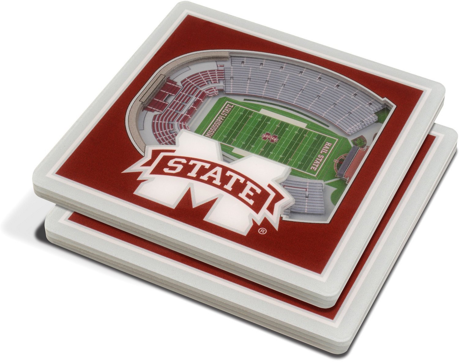 YouTheFan Mississippi State University 3-D StadiumViews 2-Piece Coaster Set