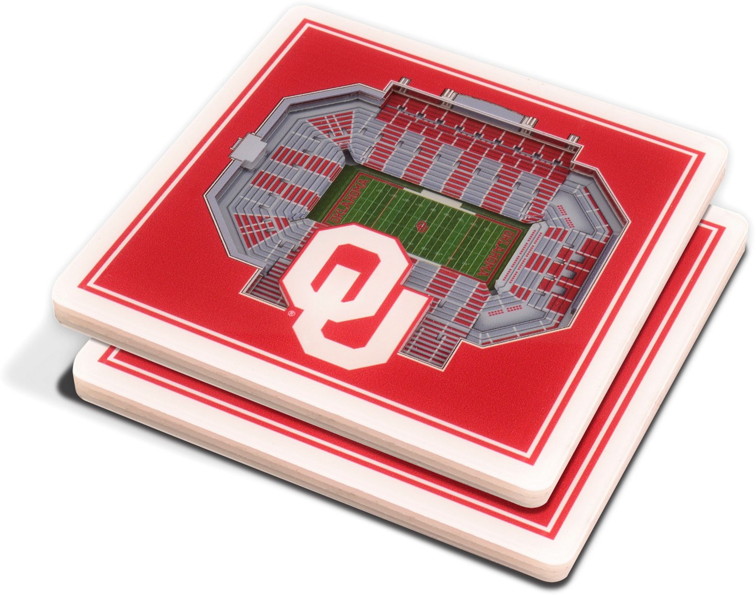YouTheFan University of Oklahoma 3-D StadiumViews 2-Piece Coaster Set