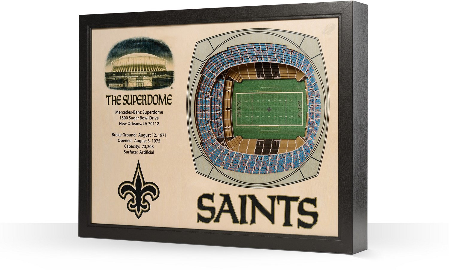YouTheFan New Orleans Saints 25-Layer 3-D Stadium Wall Art                                                                       - view number 1