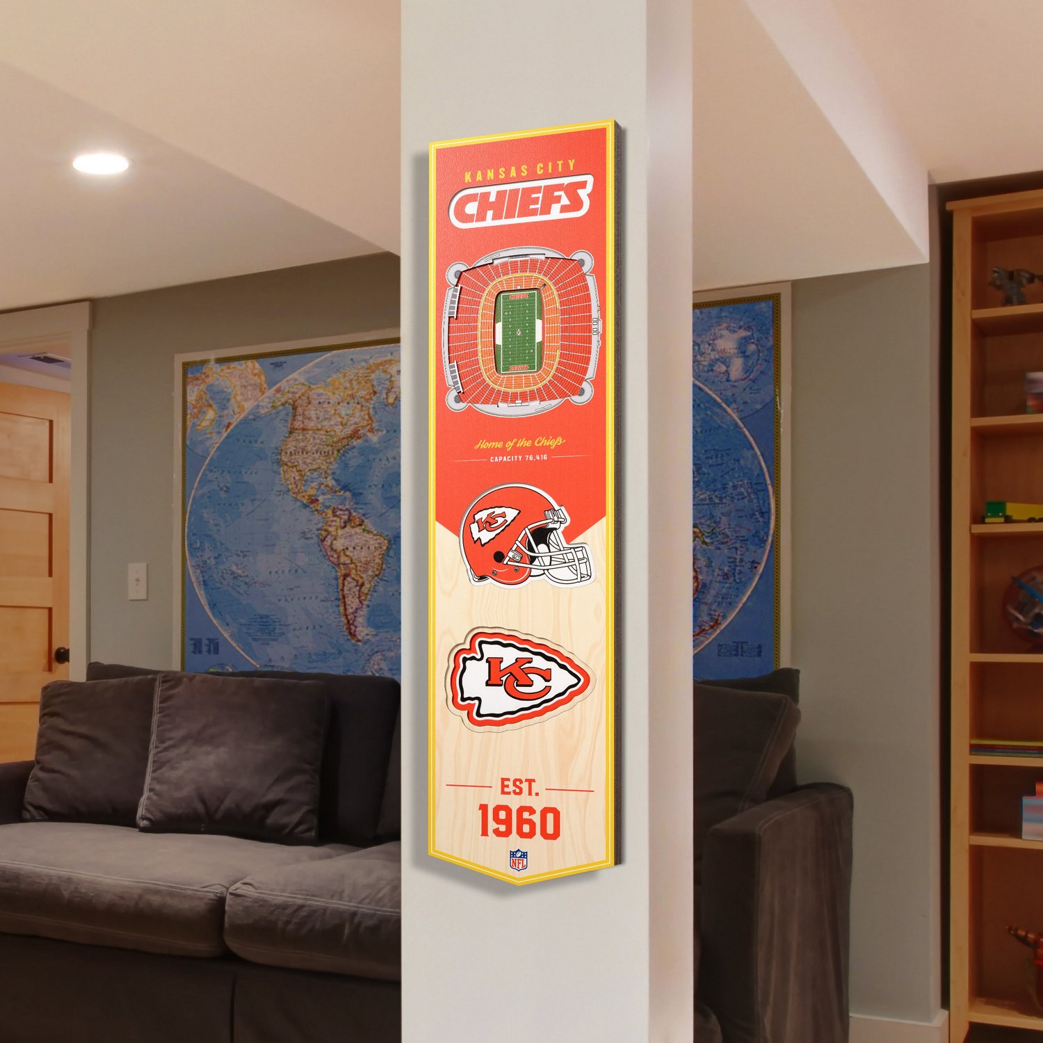 YouTheFan Kansas City Chiefs 8" x 32" 3-D Stadium Banner                                                                         - view number 2