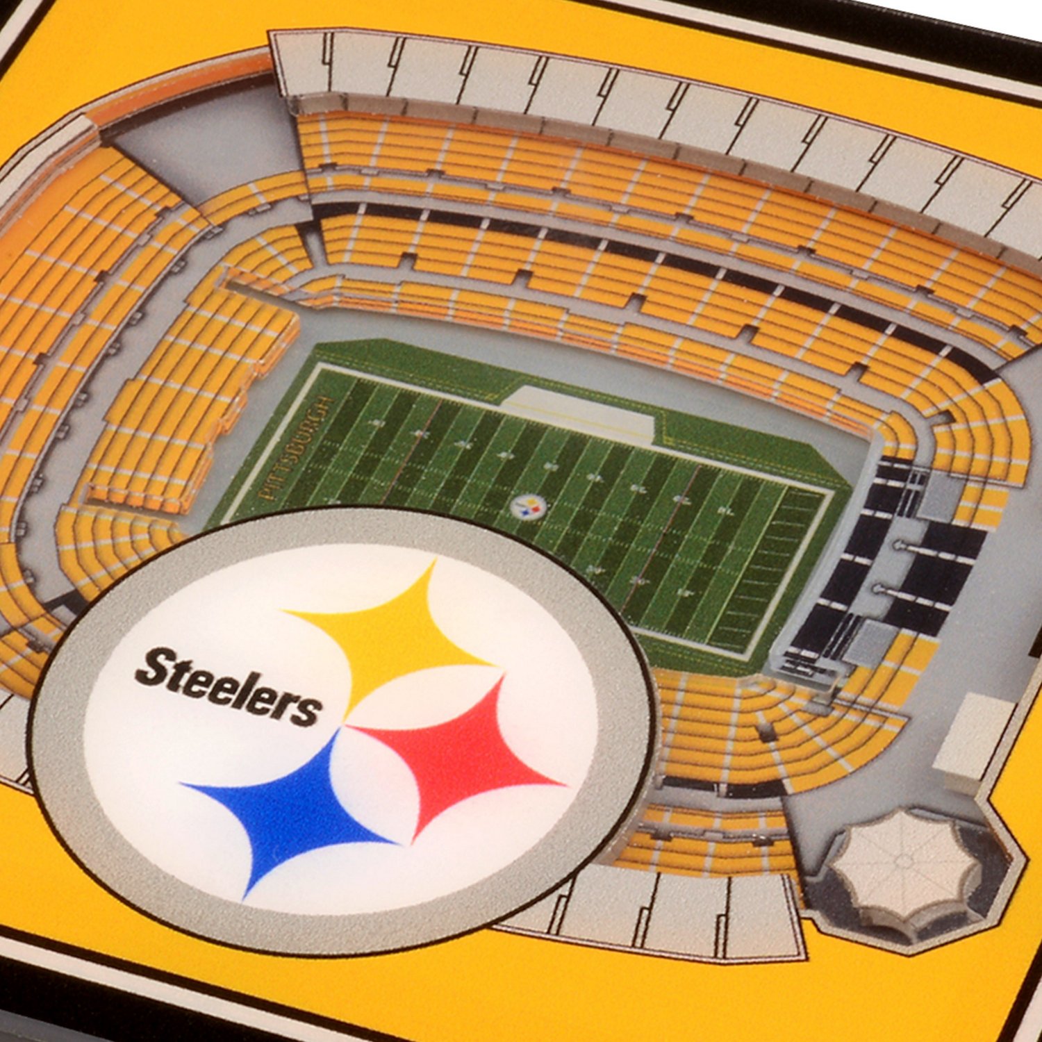 YouTheFan Pittsburgh Steelers 3-D Stadium Views 2-Piece Coaster Set                                                              - view number 2