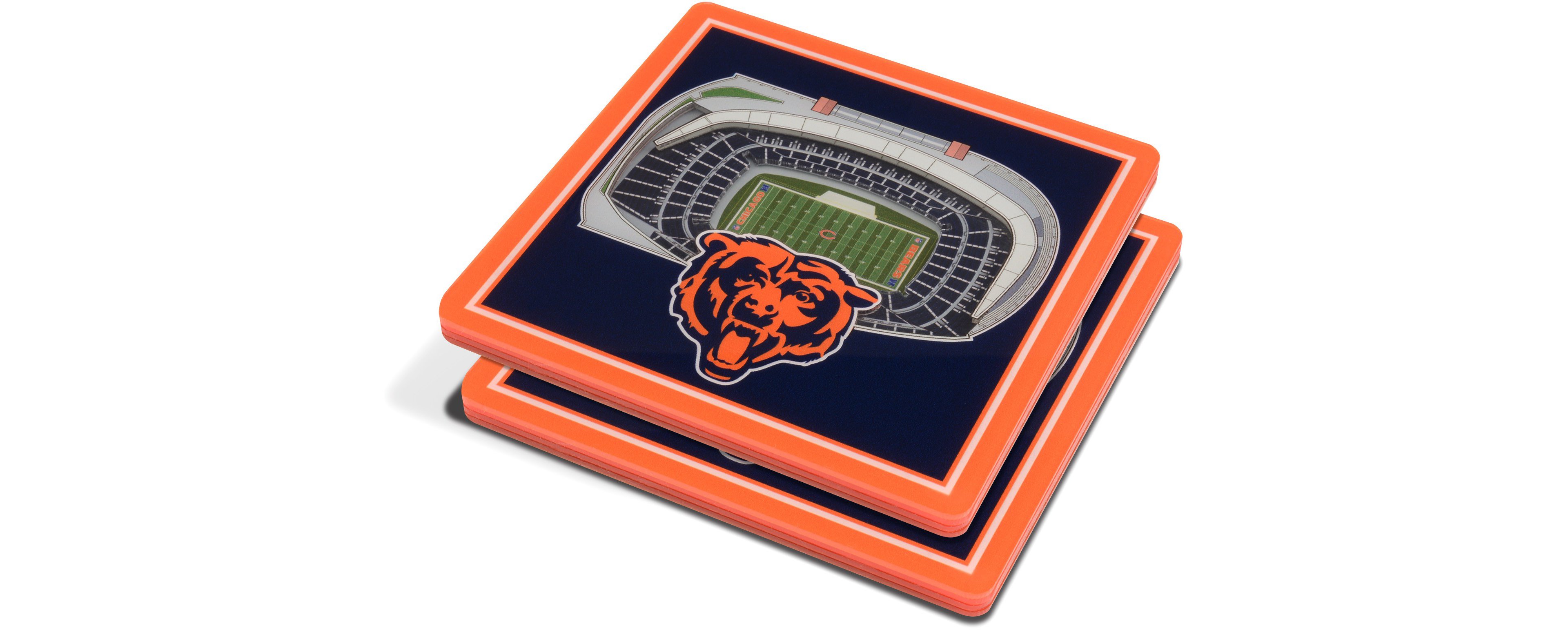 YouTheFan Chicago Bears 3-D StadiumViews Coasters 2-Pack