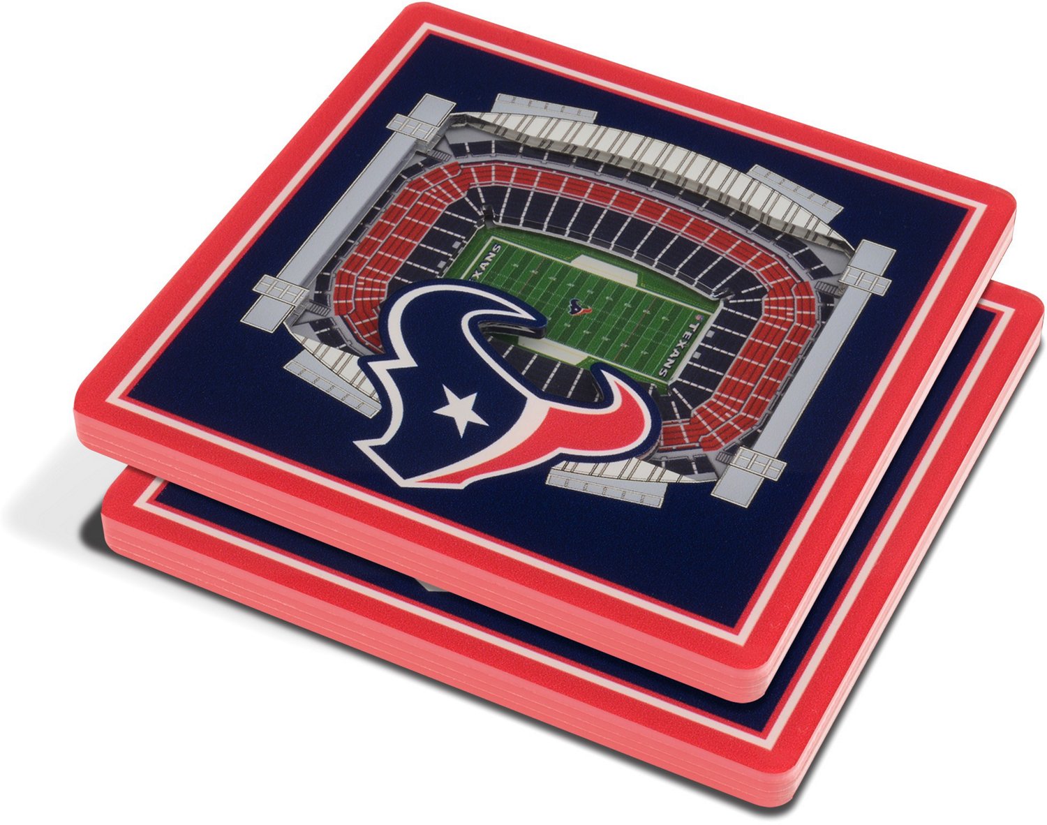 YouTheFan Houston Texans 3-D Stadium Views 2-Piece Coaster Set