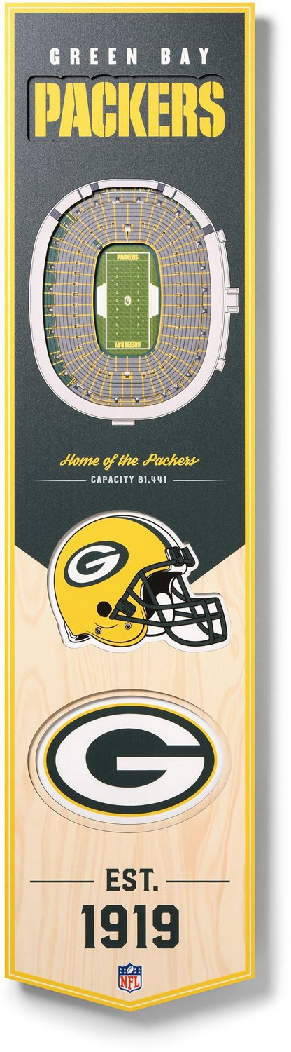 YouTheFan Green Bay Packers 8 in x 32 in 3-D Stadium Banner                                                                      - view number 1 selected