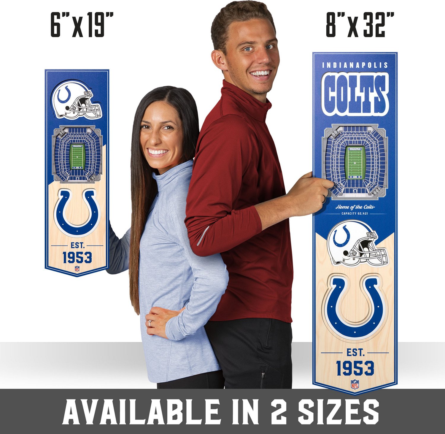 YouTheFan Indianapolis Colts 8" x 32" 3-D Stadium Banner                                                                         - view number 7