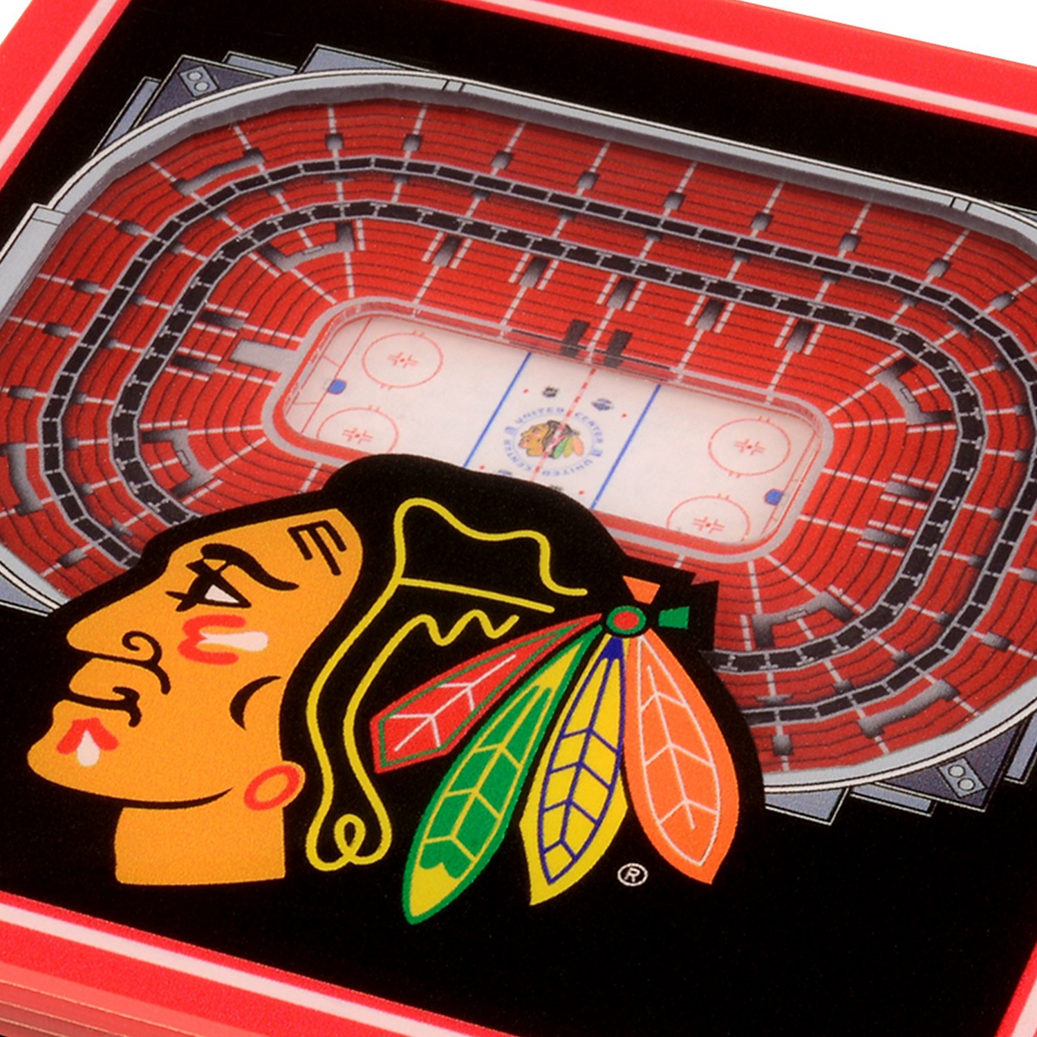 YouTheFan Chicago Blackhawks 3-D StadiumViews Coasters 2-Pack