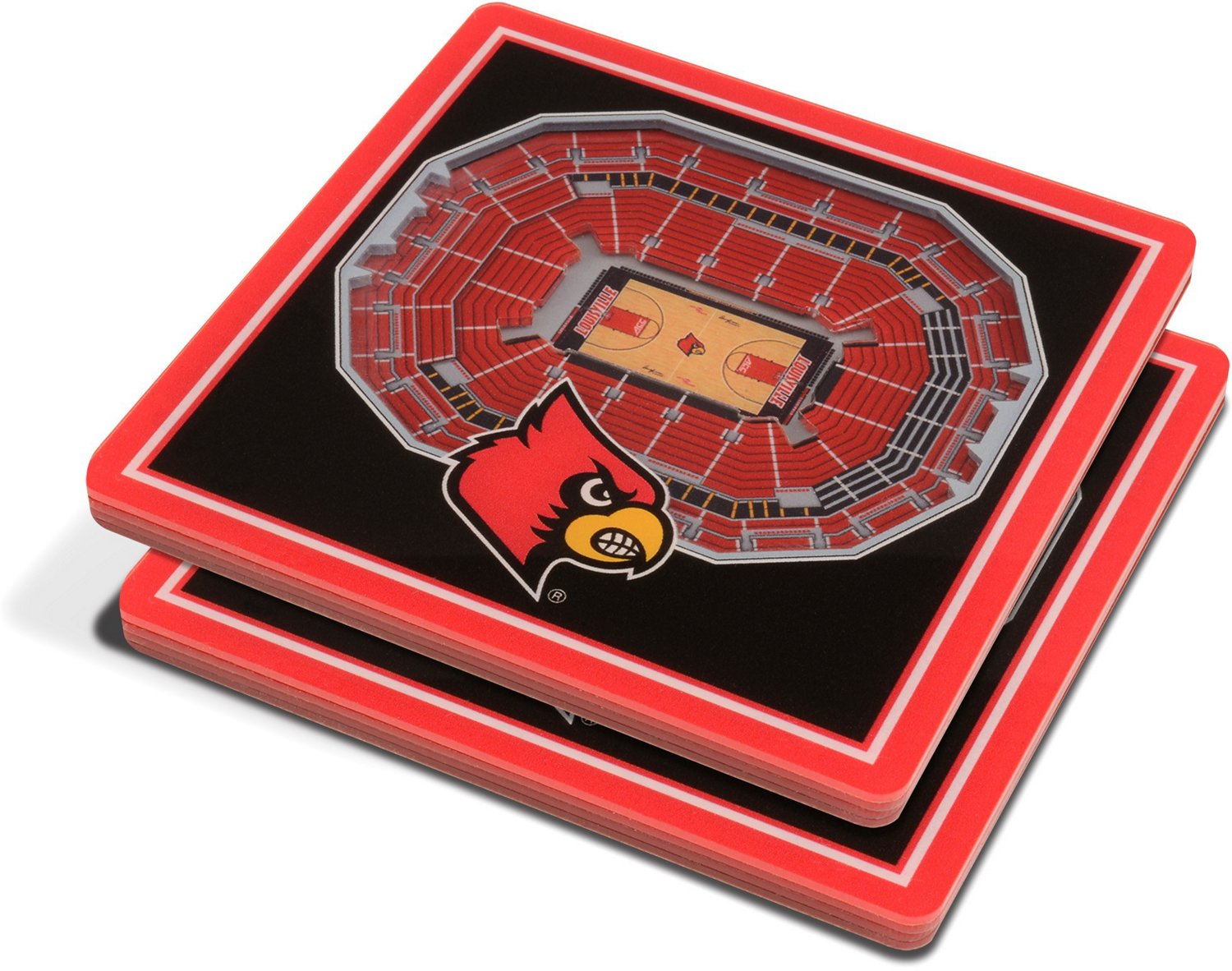YouTheFan University of Louisville 3-D StadiumViews 2-Piece Coaster Set