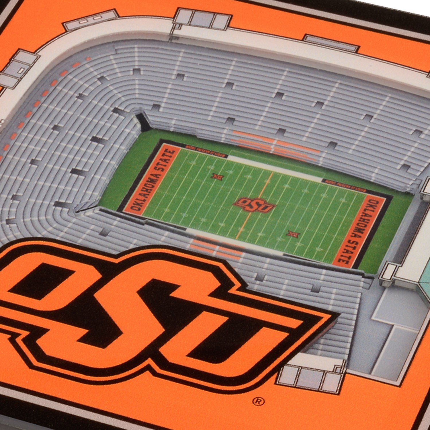 YouTheFan Oklahoma State University 3-D StadiumViews 2-Piece Coaster Set