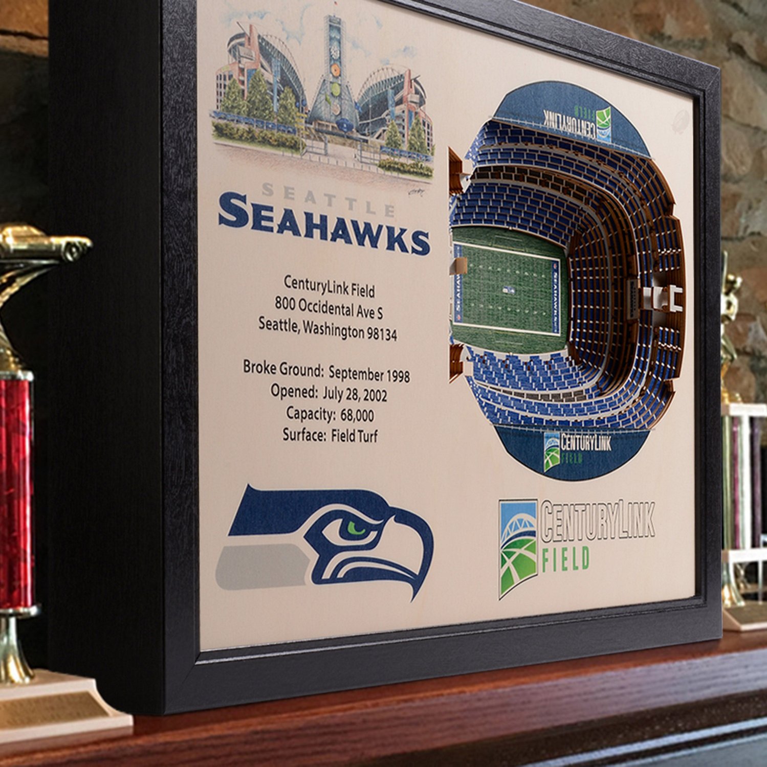 YouTheFan Seattle Seahawks 25-Layer 3-D Stadium Wall Art                                                                         - view number 2