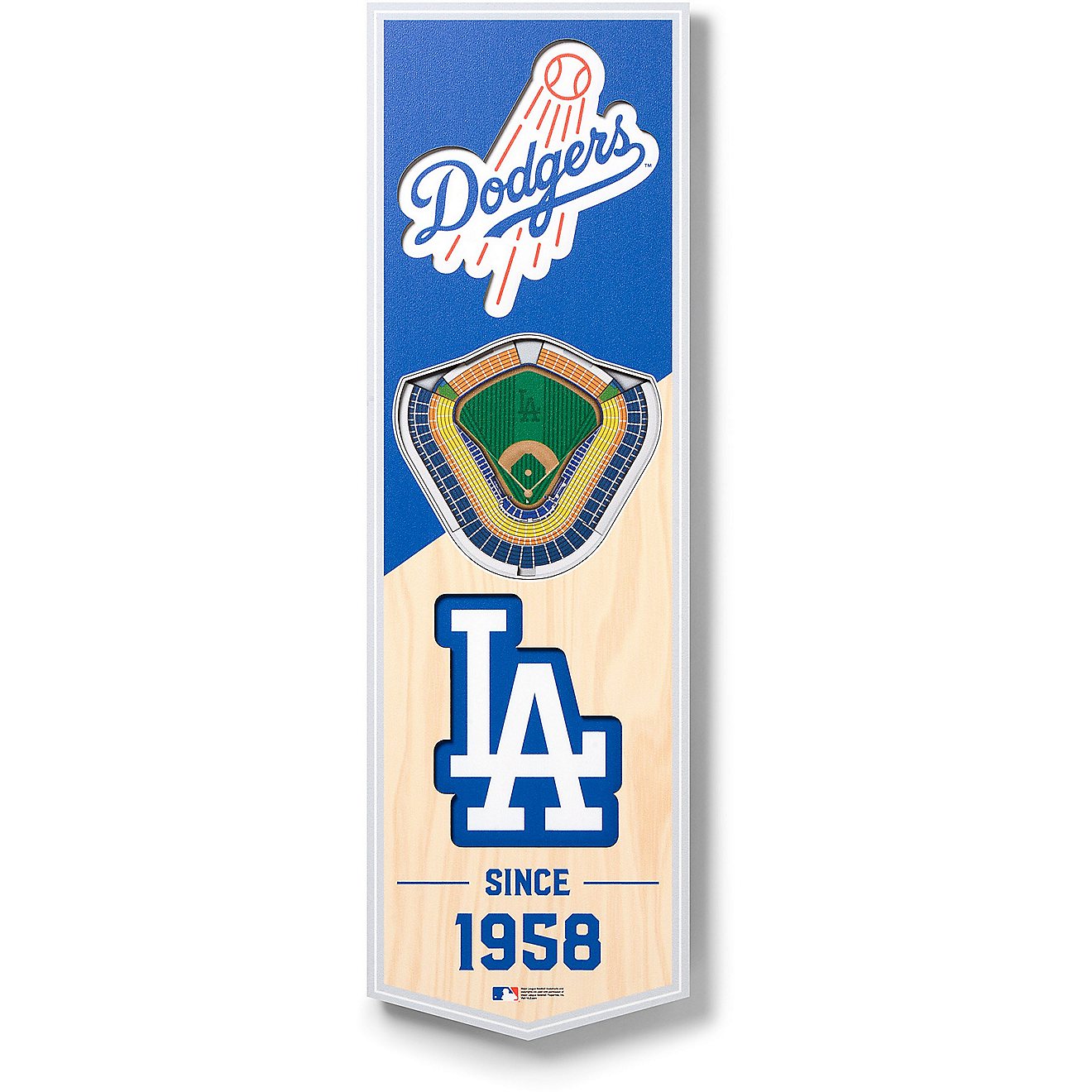 YouTheFan Los Angeles Dodgers 6" x 19" 3-D Stadium Banner                                                                        - view number 1