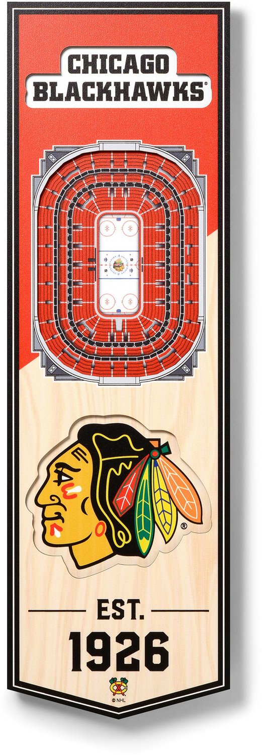 YouTheFan Chicago Blackhawks 6" x 19" 3D Stadium Banner Academy