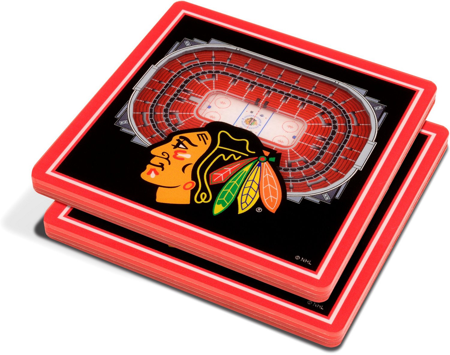 YouTheFan Chicago Blackhawks 3-D StadiumViews Coasters 2-Pack