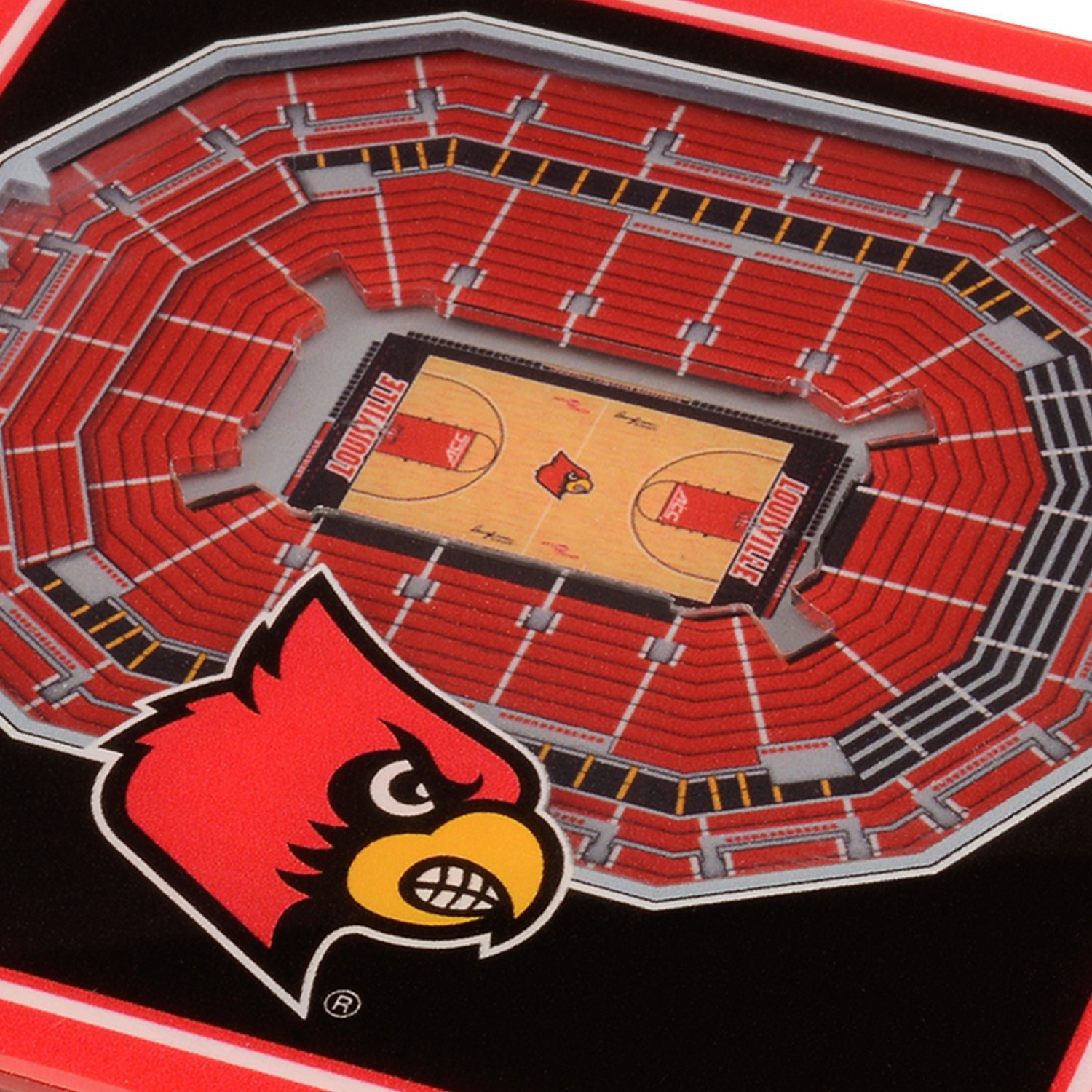 YouTheFan University of Louisville 3-D StadiumViews 2-Piece Coaster Set