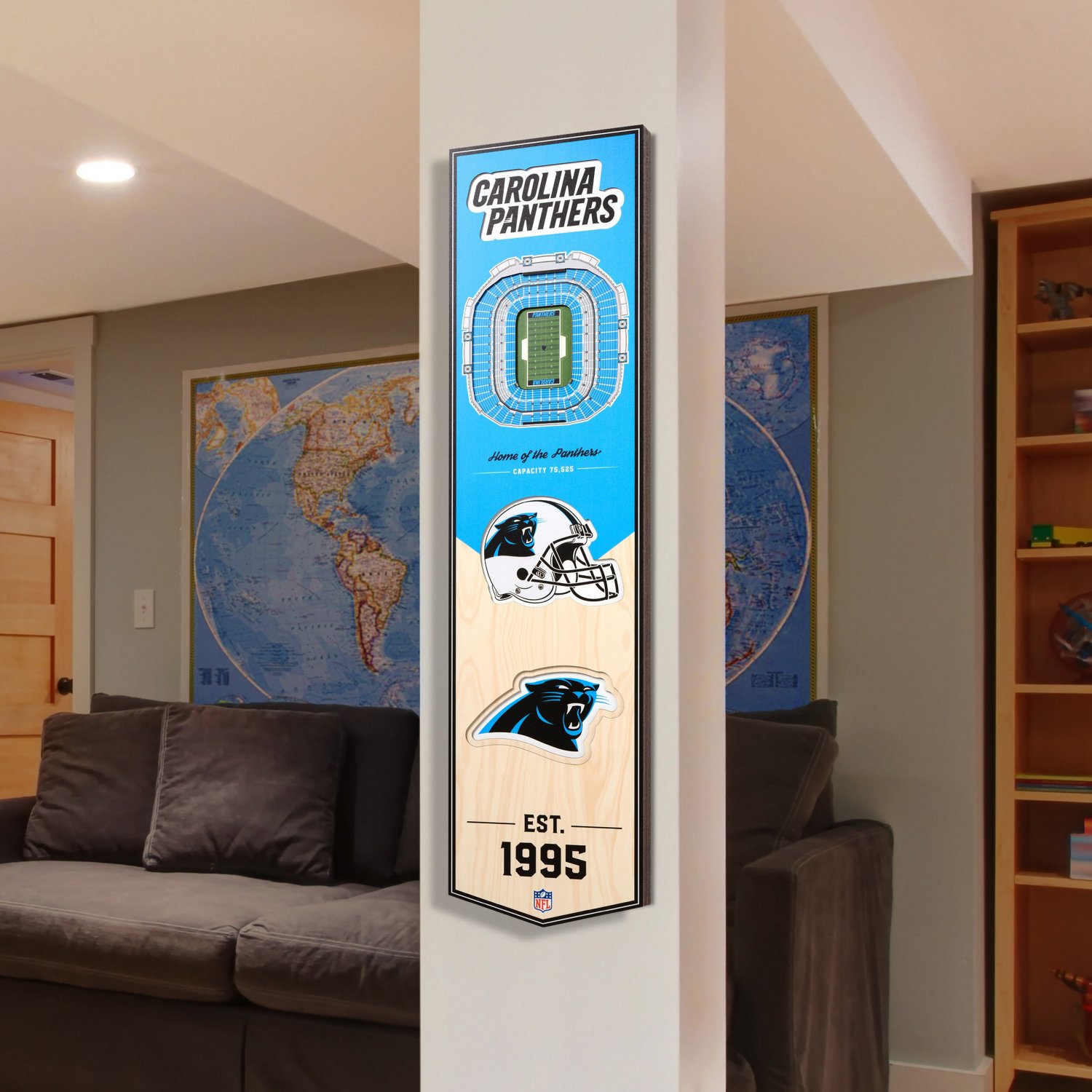 YouTheFan Carolina Panthers 8 in x 32 in 3-D Stadium Banner                                                                      - view number 2
