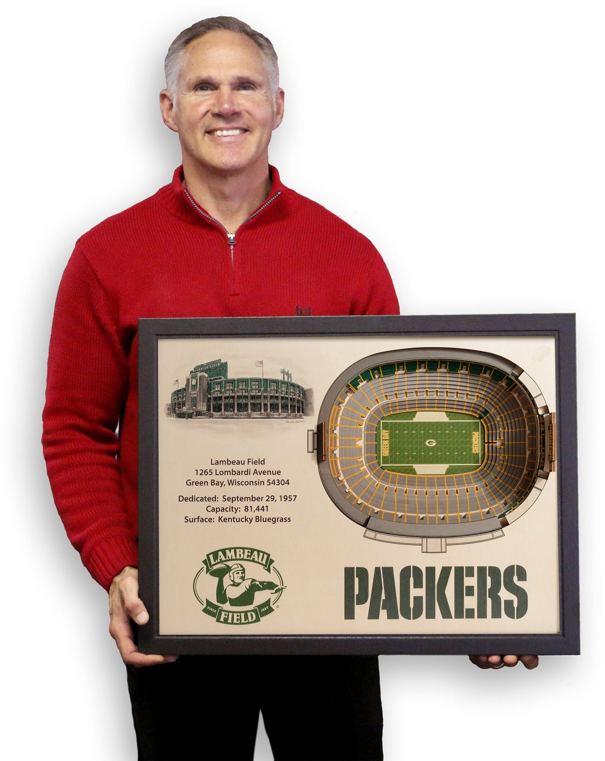 YouTheFan Green Bay Packers 25-Layer StadiumViews 3-D Wall Art                                                                   - view number 5