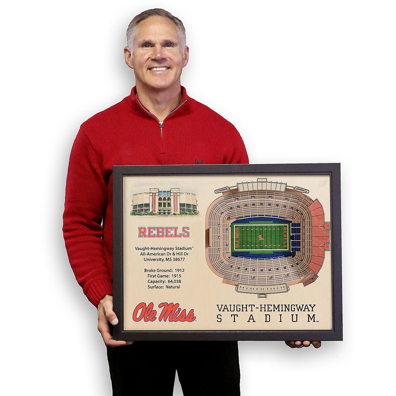 YouTheFan University of Mississippi 25-Layer StadiumViews 3-D Wall Art                                                           - view number 5
