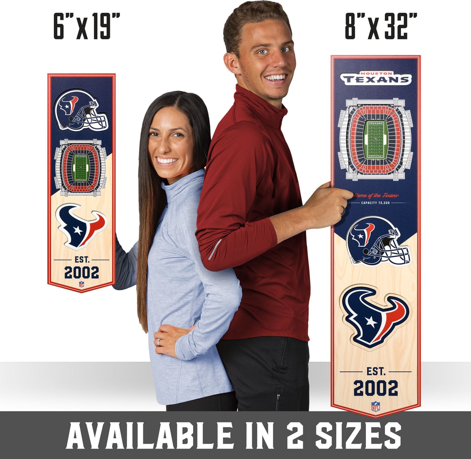 YouTheFan Houston Texans 6 x 19 in 3-D Stadium Banner                                                                            - view number 7