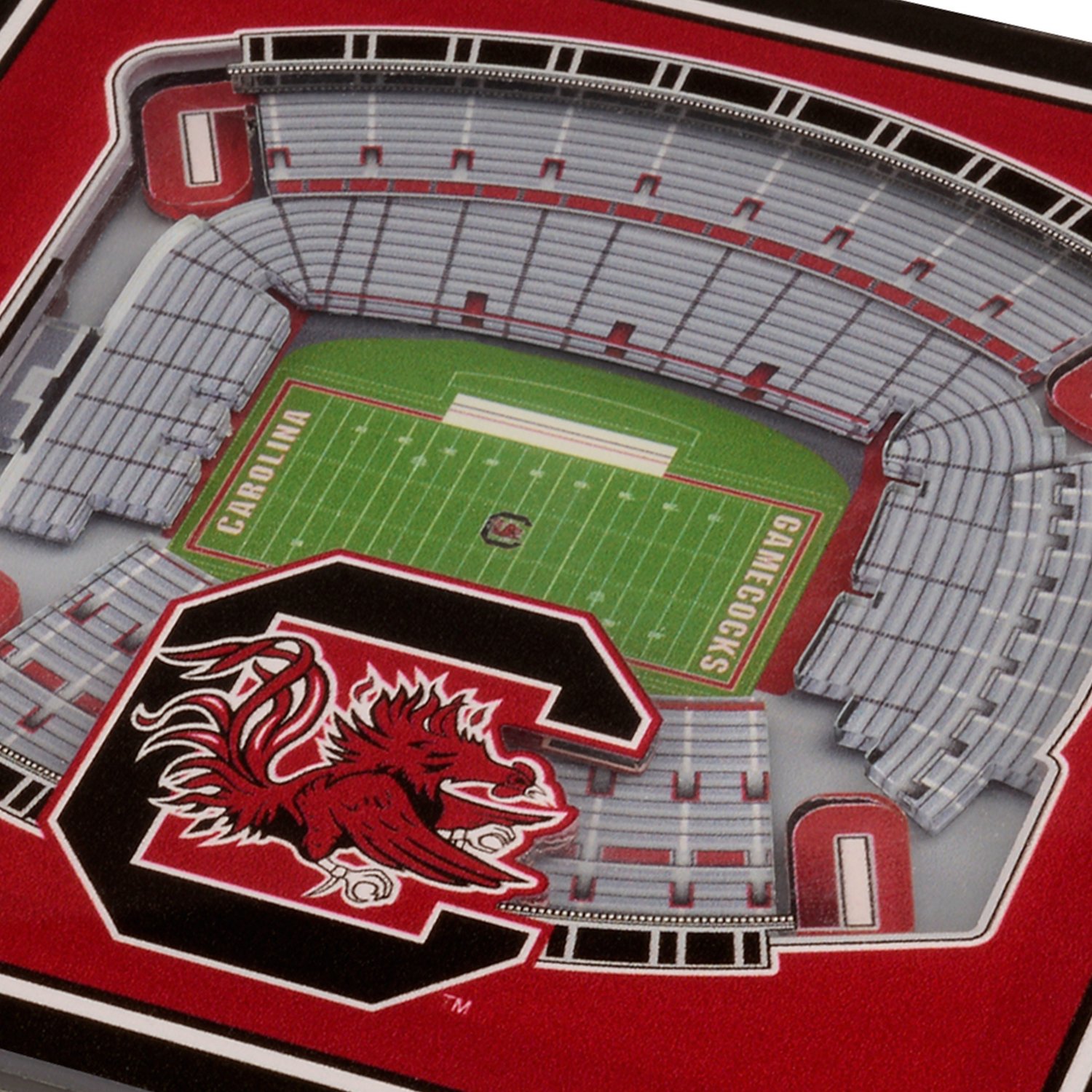 YouTheFan University of South Carolina 3-D Stadium Views 2-Piece Coaster Set