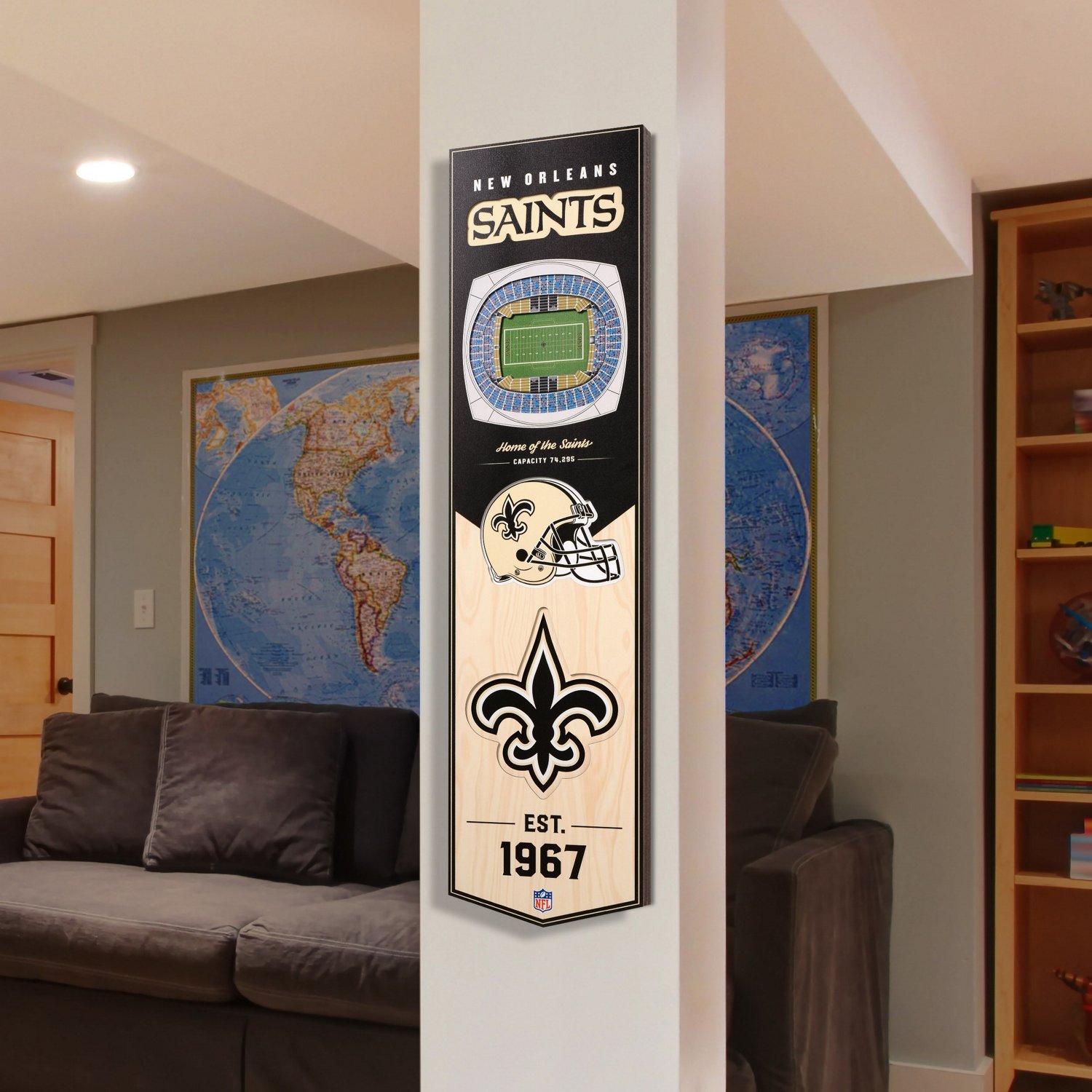 YouTheFan New Orleans Saints 8 x 32 in 3-D Stadium Banner                                                                        - view number 2