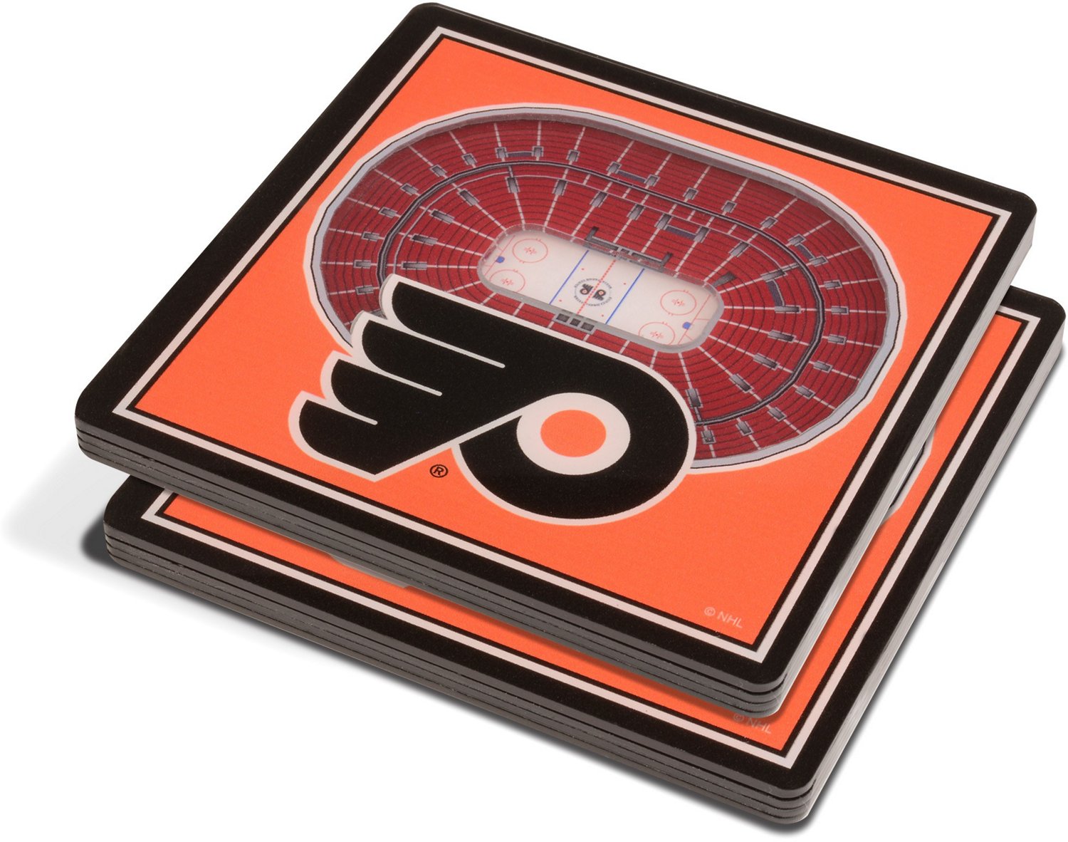 YouTheFan Philadelphia Flyers 3-D StadiumViews 2-Piece Coaster Set