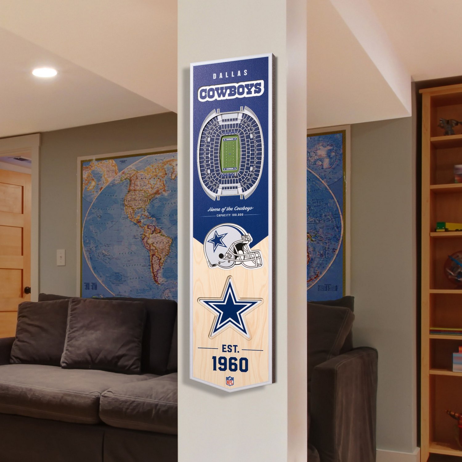 YouTheFan Dallas Cowboys 8" x 32" 3-D Stadium Banner                                                                             - view number 2