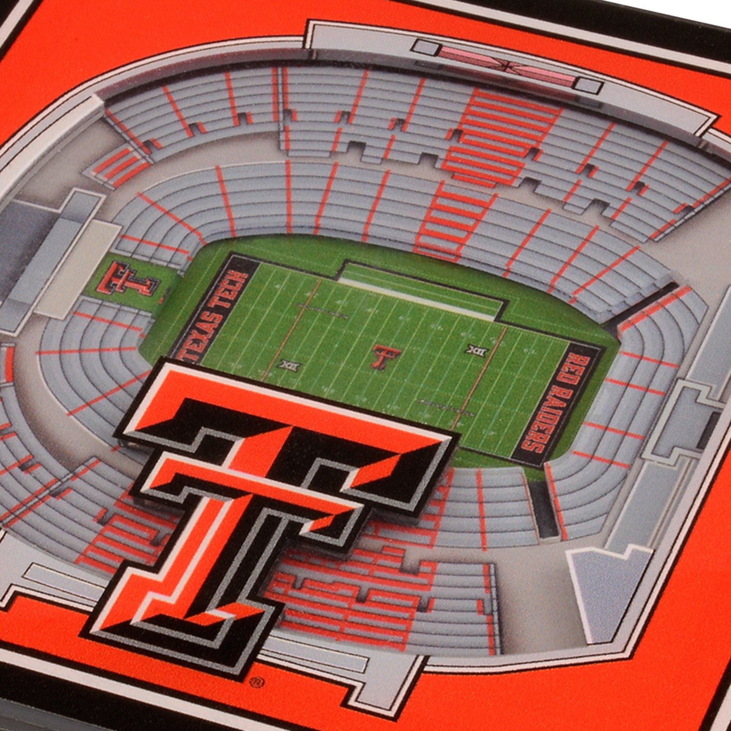 YouTheFan Texas Tech University 3-D Stadium Views 2-Pack Coaster Set