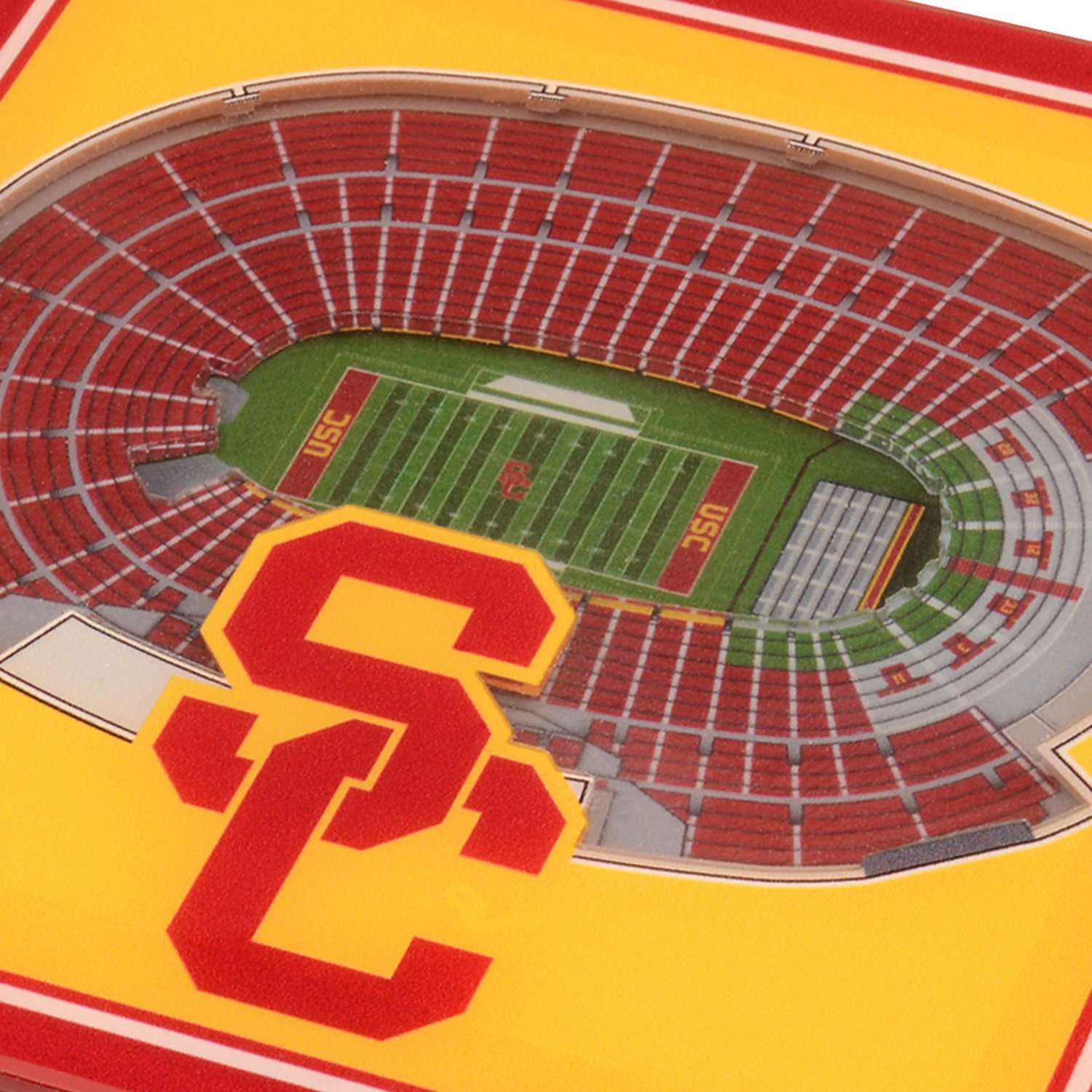 YouTheFan University of Southern California 3-D Stadium Views 2-Piece Coaster Set