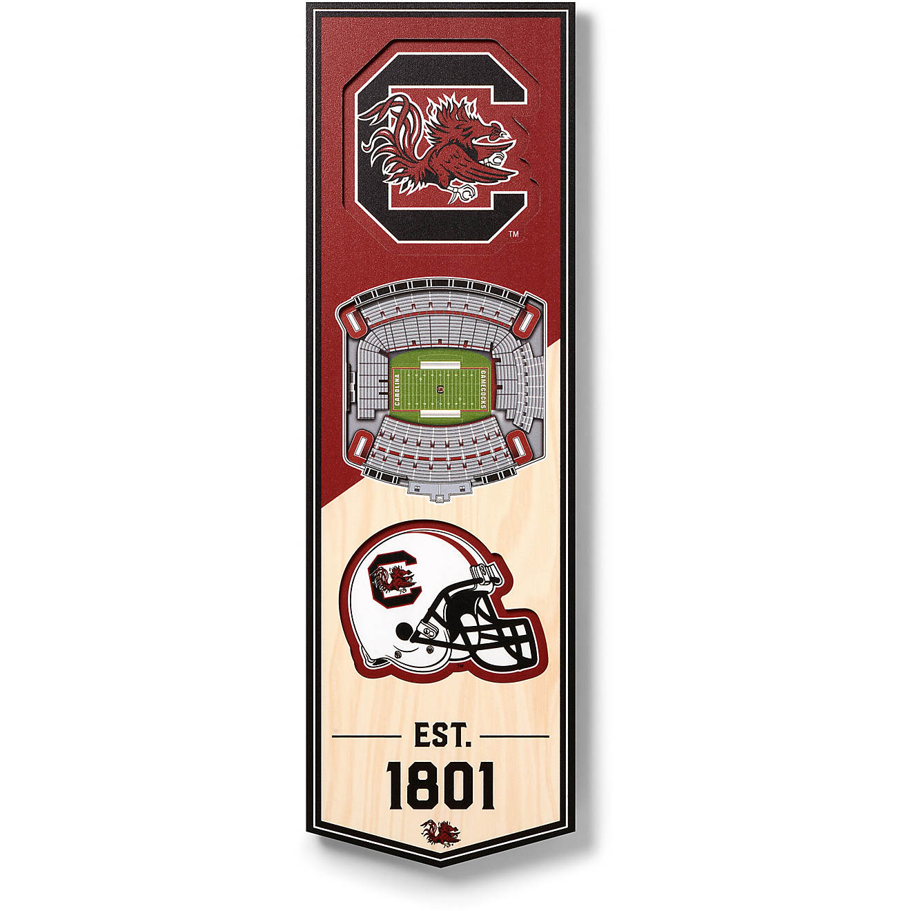 YouTheFan University of South Carolina 6 x 19 in 3-D Stadium Banner                                                              - view number 1