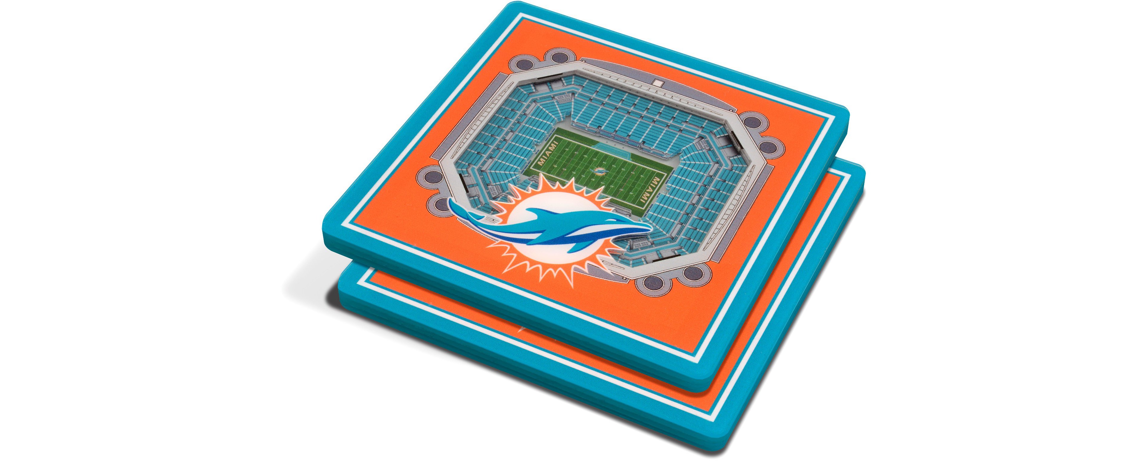 YouTheFan Miami Dolphins 3-D StadiumViews Coasters 2-Pack