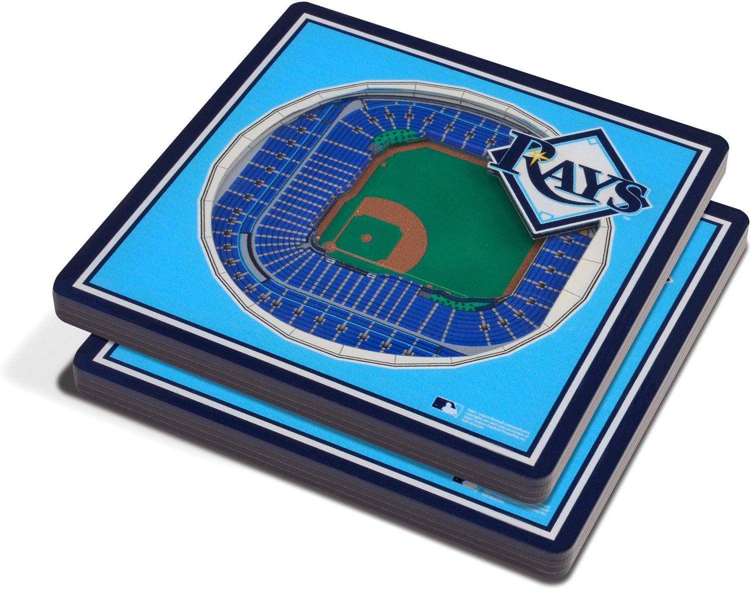 YouTheFan Tampa Bay Rays 3-D Stadium Views 2-Piece Coaster Set