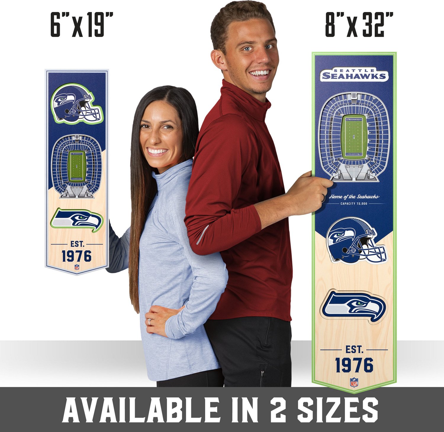 YouTheFan Seattle Seahawks 8 x 32 in 3-D Stadium Banner                                                                          - view number 7