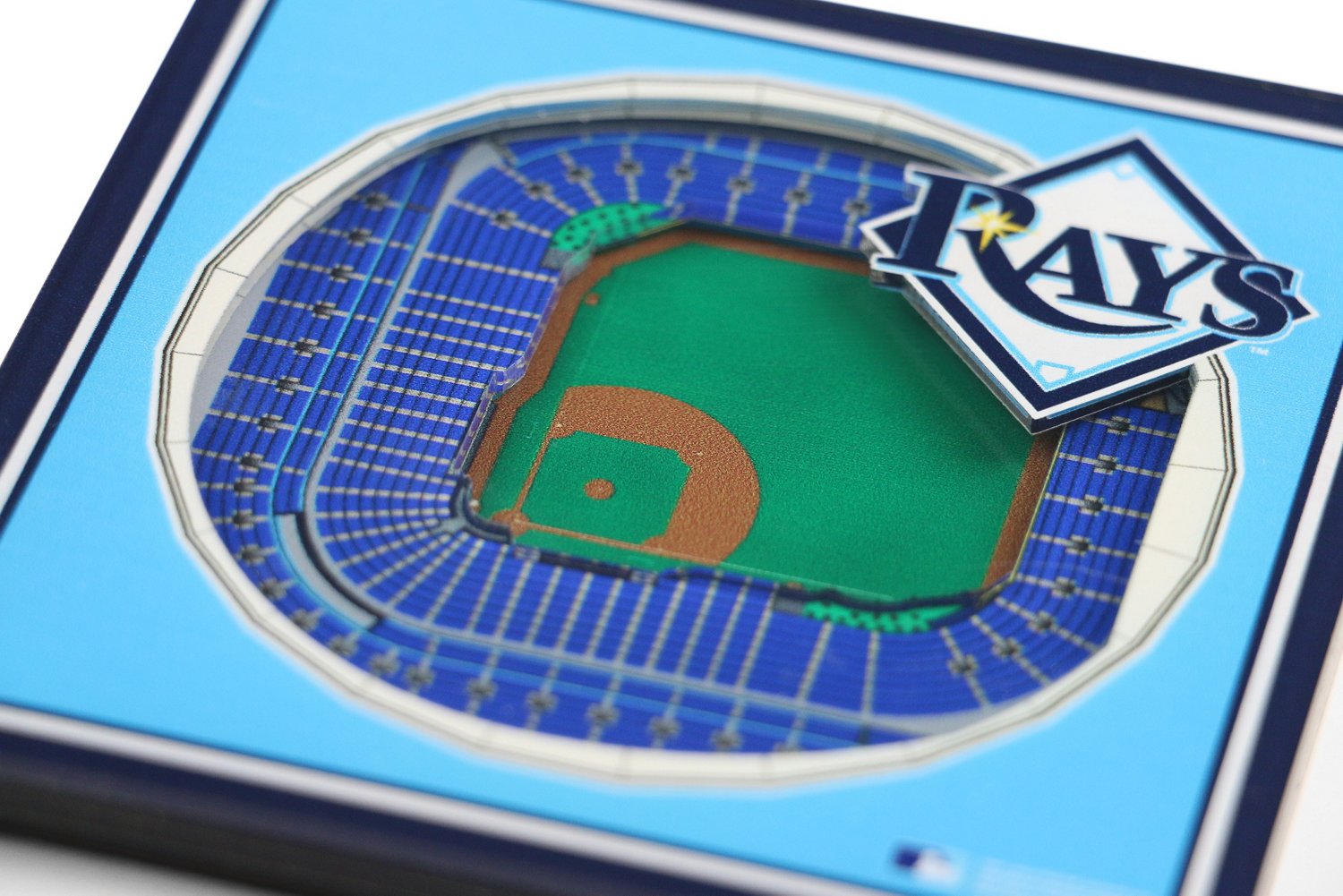 YouTheFan Tampa Bay Rays 3-D Stadium Views 2-Piece Coaster Set