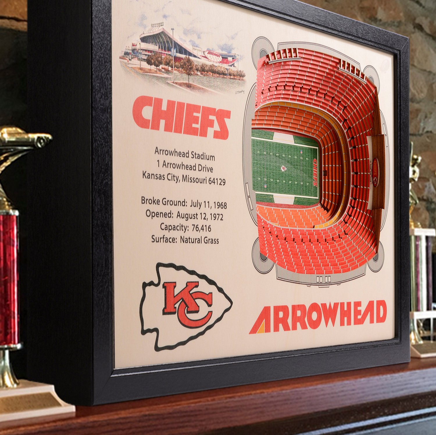 YouTheFan Kansas City Chiefs Arrowhead Stadium 3-D Stadium Banner                                                                - view number 2