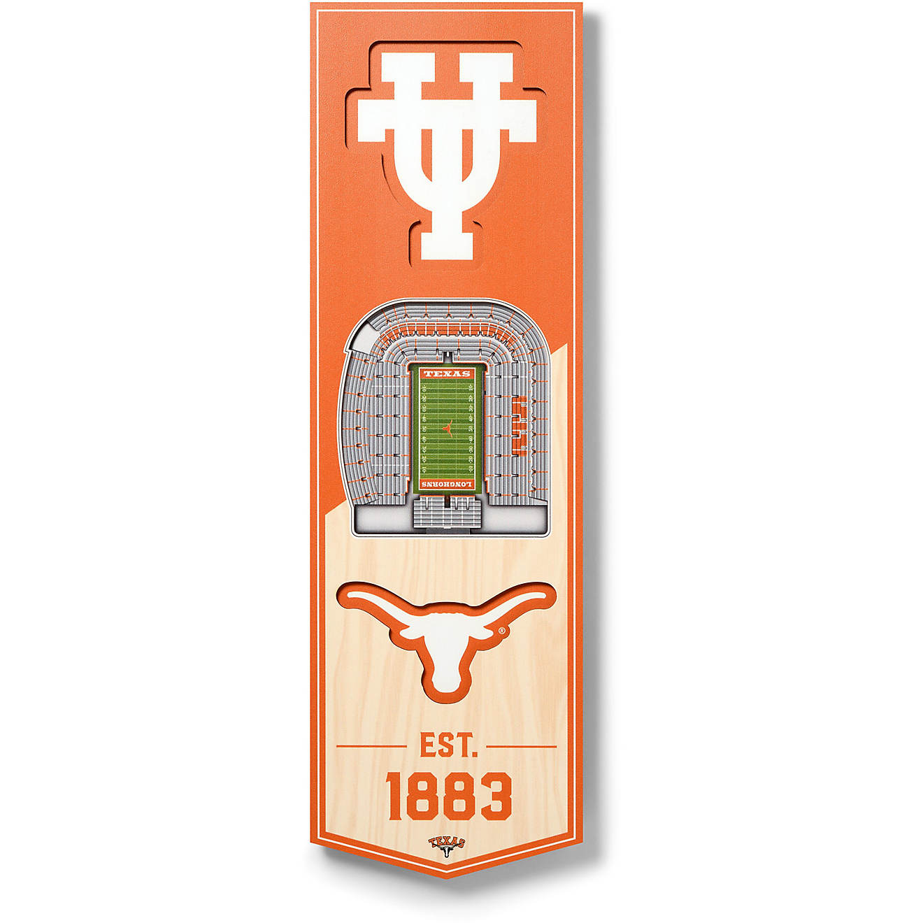 YouTheFan University of Texas 6 x 19 in 3-D Stadium Banner                                                                       - view number 1