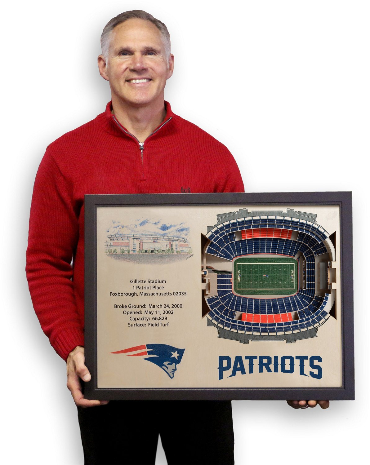 YouTheFan New England Patriots 25-Layer StadiumViews 3-D Wall Art - view number 5